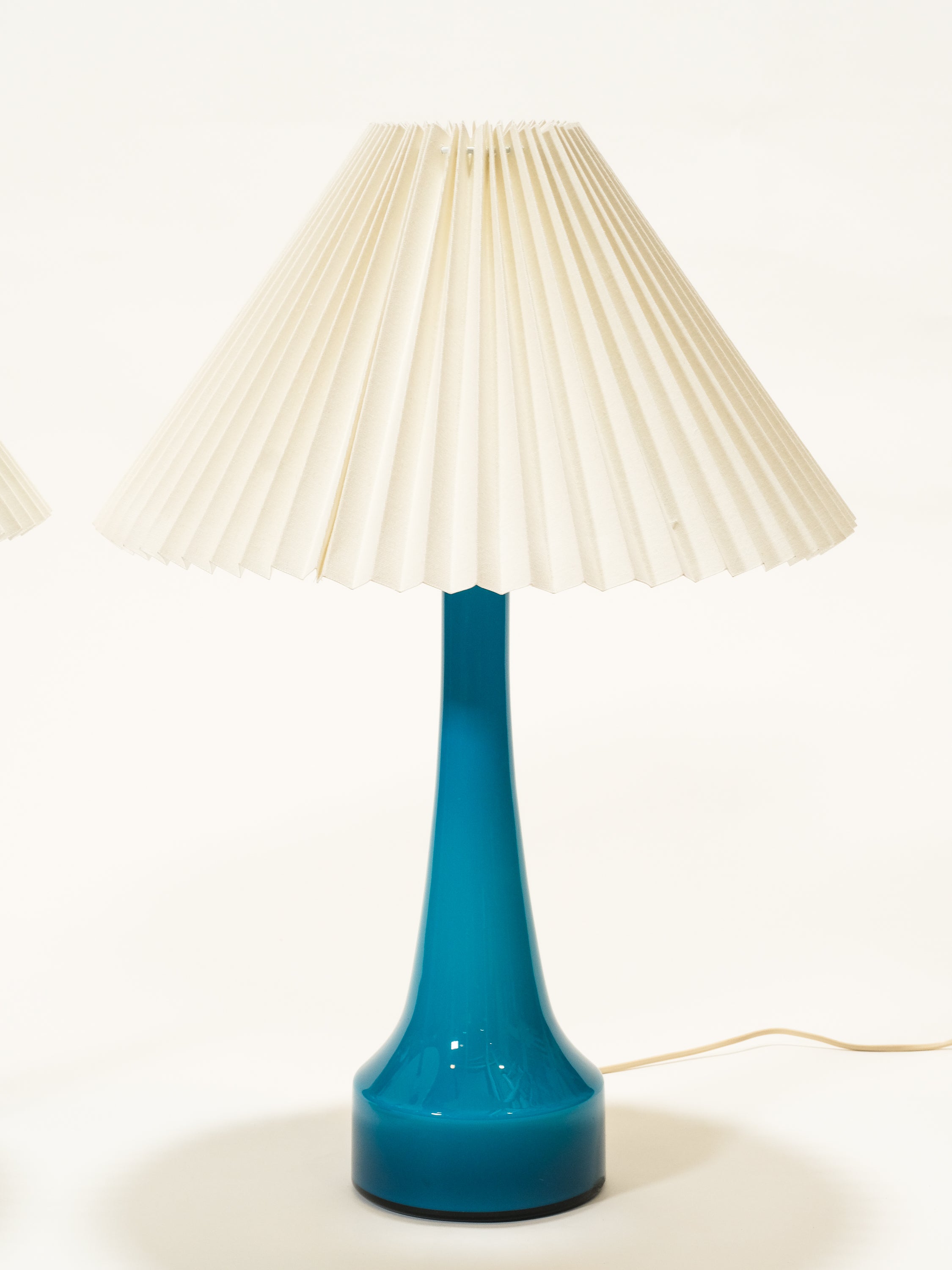 Pair of Blue Glass Table Lamps by Kastrup / Holmegaard, Denmark, 1960s