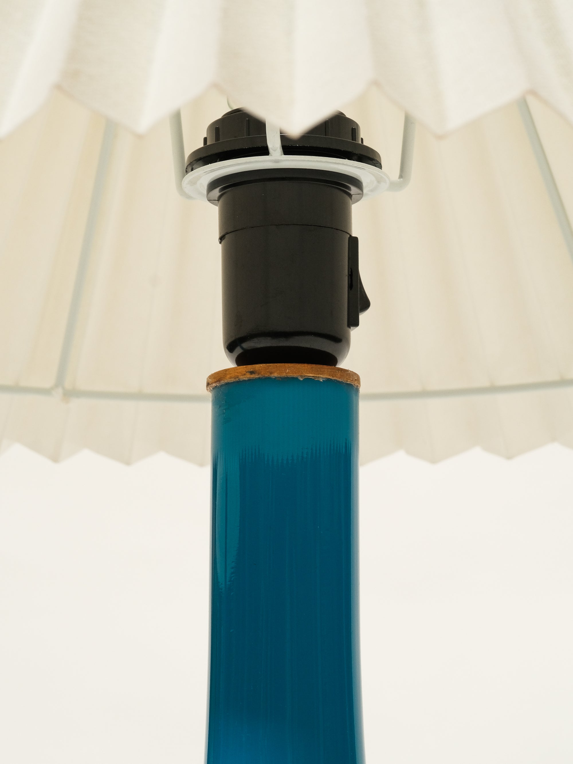 Pair of Blue Glass Table Lamps by Kastrup / Holmegaard, Denmark, 1960s