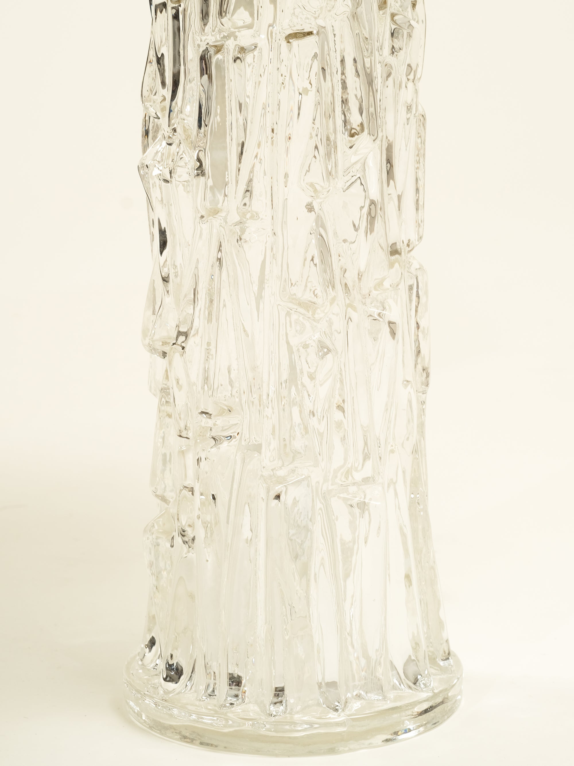 Pair of Mid-Century Glass Table Lamps by Stilarmatur Tranås, Sweden, 1970s