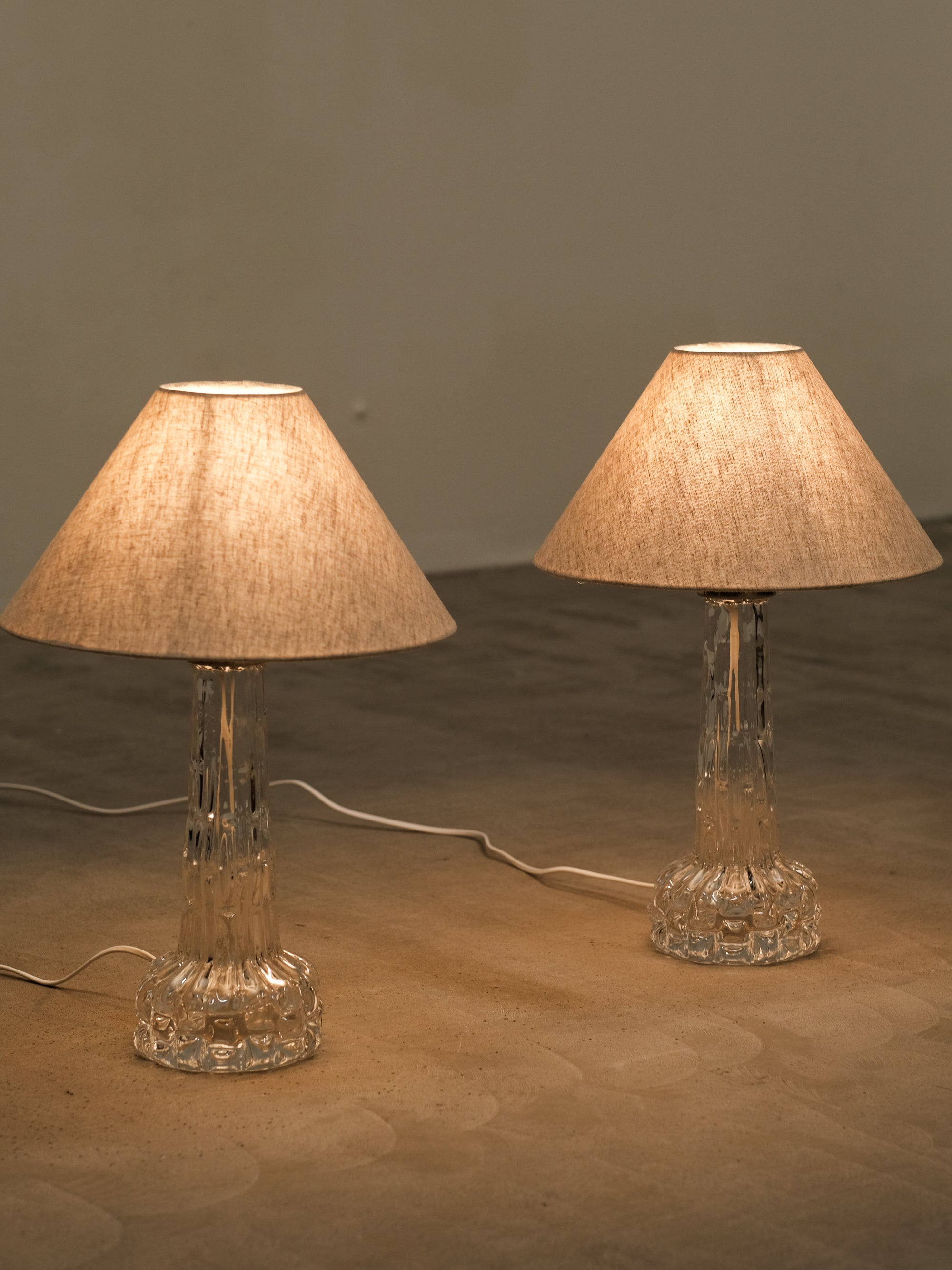 Swedish Mid-Century Glass Table Lamps by Carl Fagerlund for Orrefors
