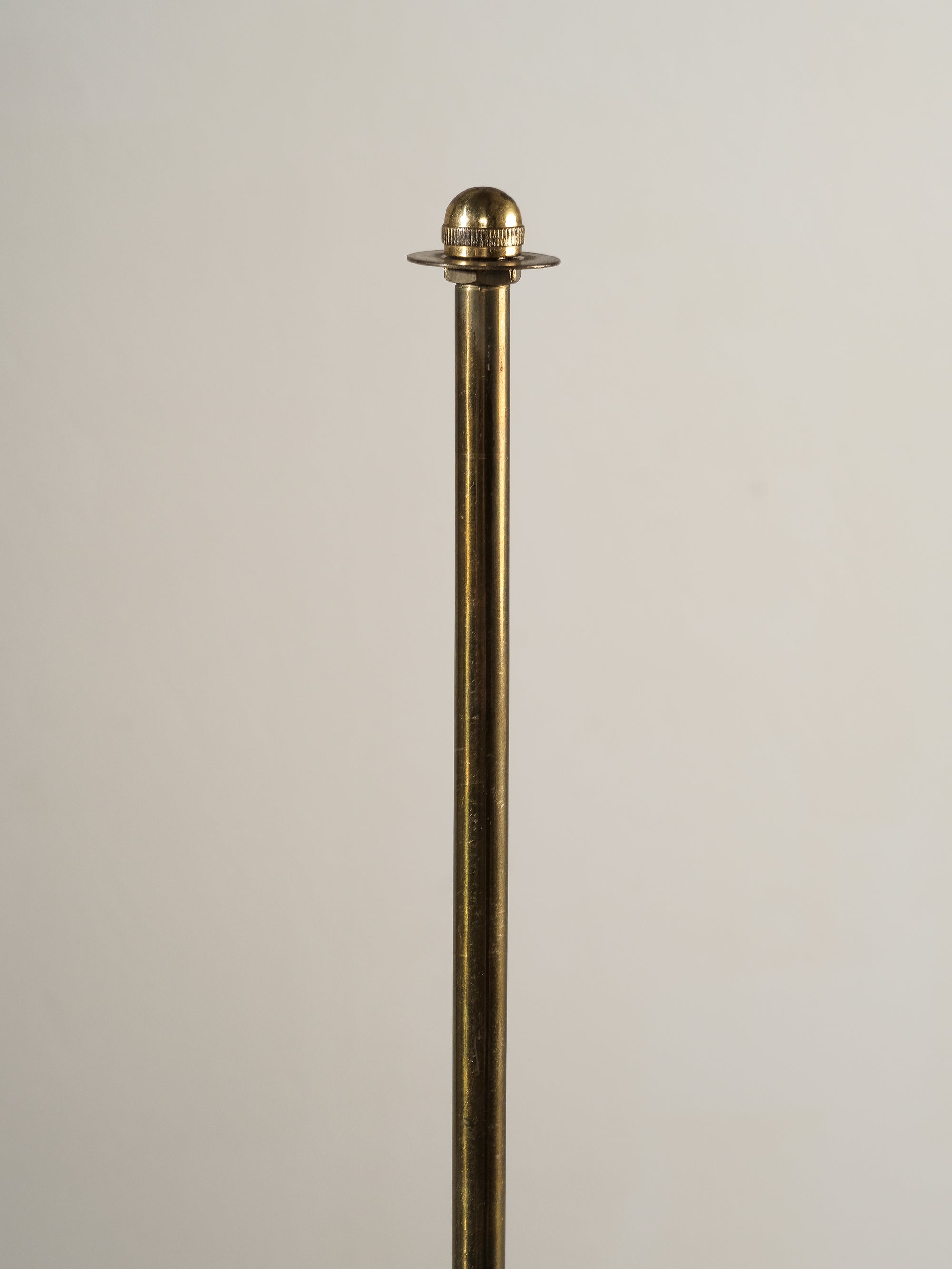 Rare Teak, Brass &amp; Jute Fabric Floor Lamp by Bertel Gardberg, Finland, 1960s