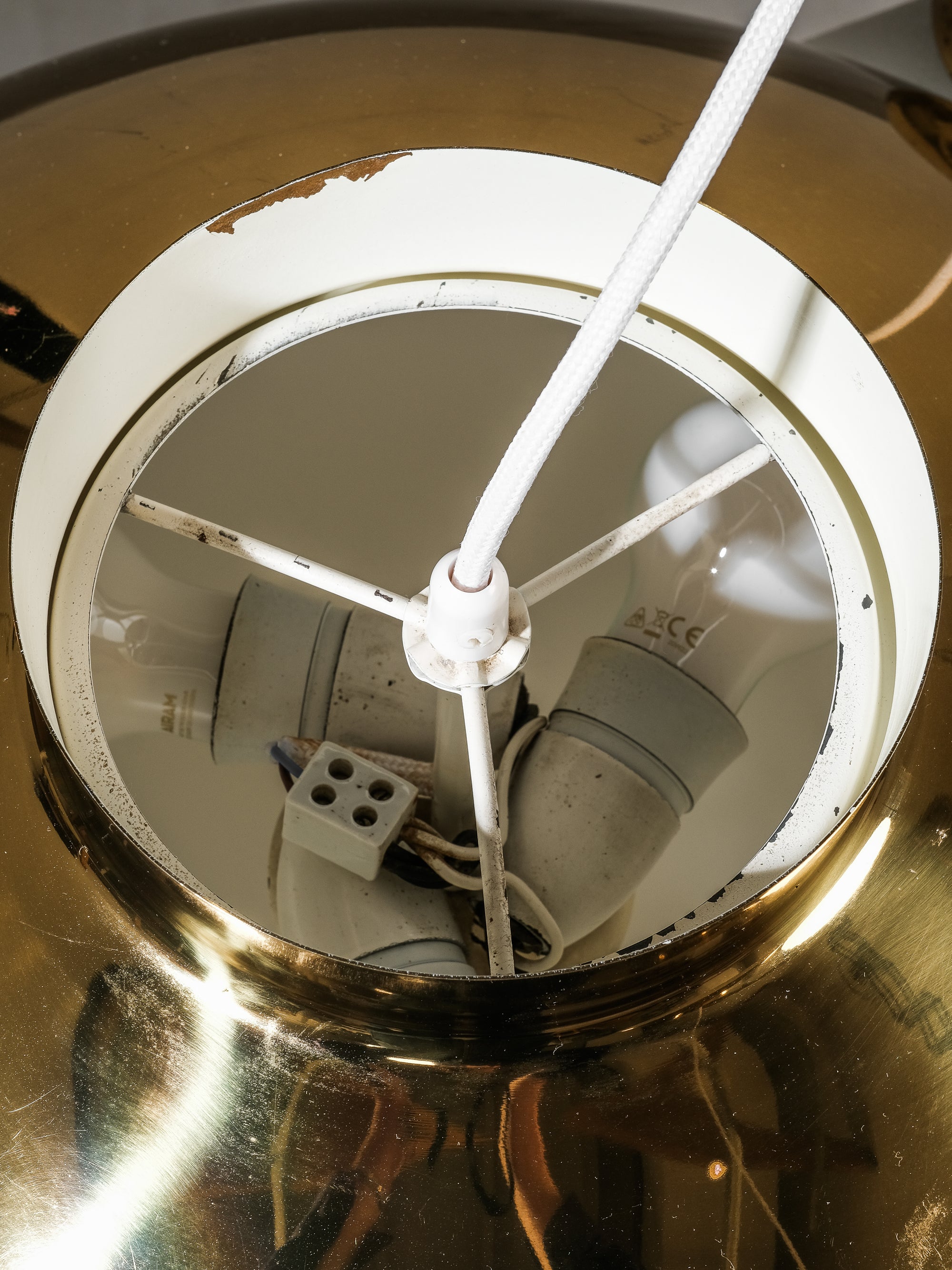 Pair of Model 61-368 Lisa Johansson-Pape Brass Pendants, Orno, Finland, 1950s