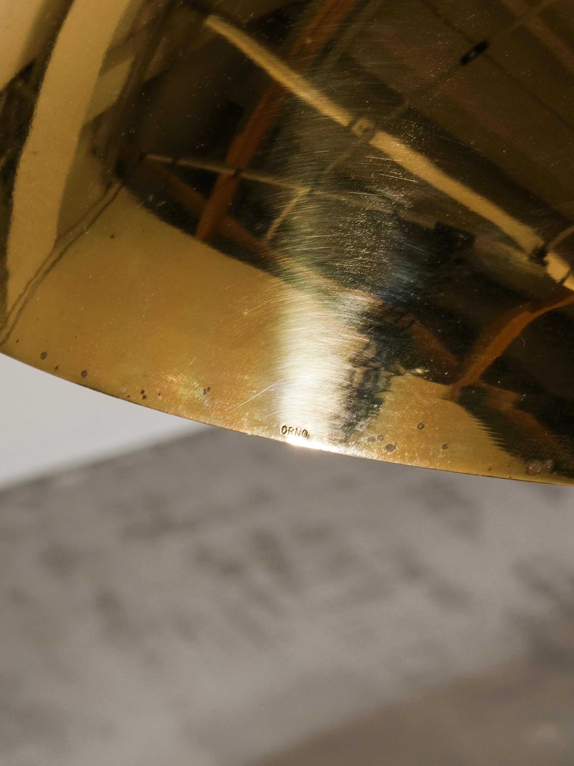 Pair of Model 61-368 Lisa Johansson-Pape Brass Pendants, Orno, Finland, 1950s