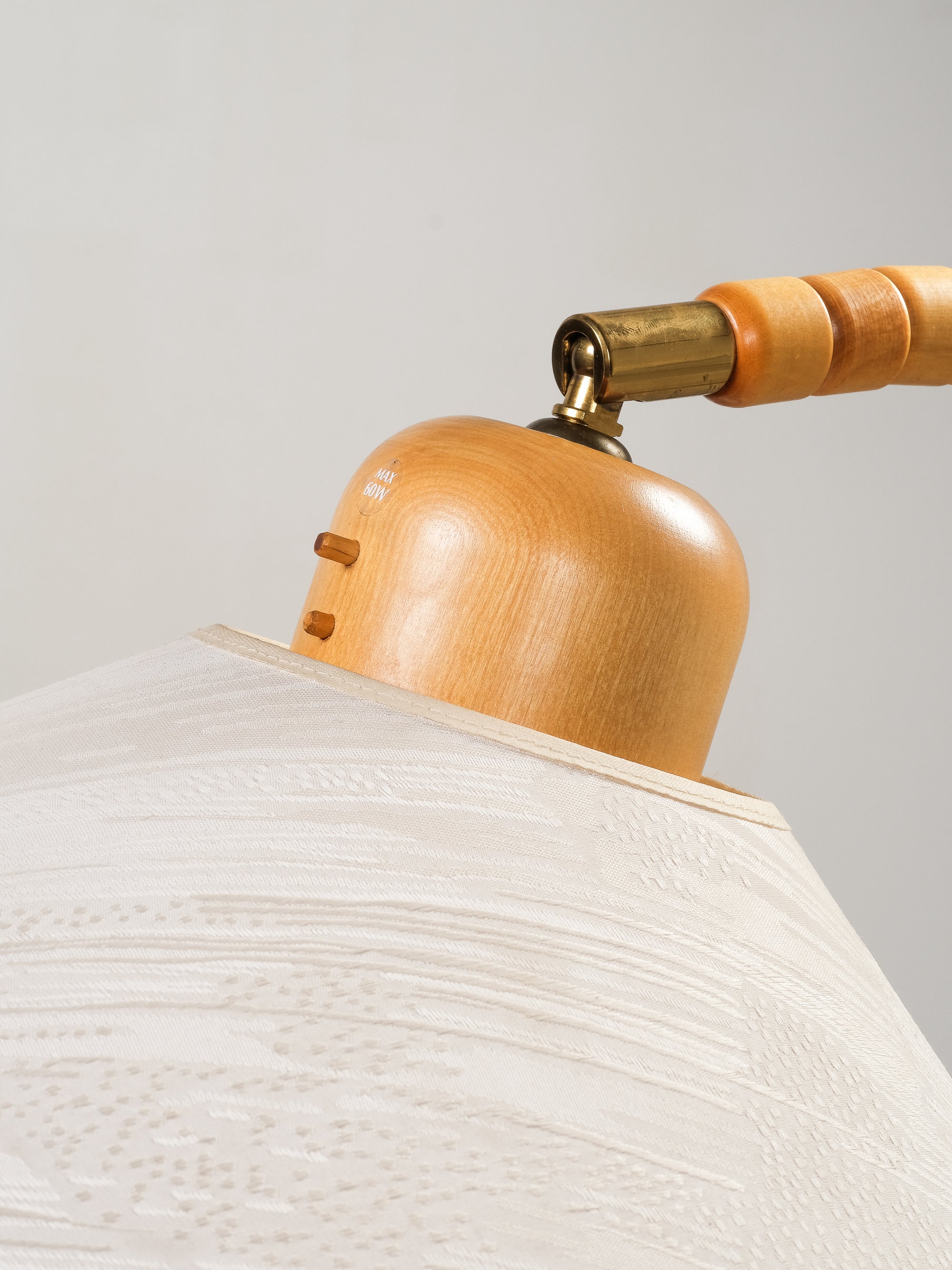 Sculptural Floor Lamp in Birch Wood and Brass by Markslöjd, Sweden, 1970s