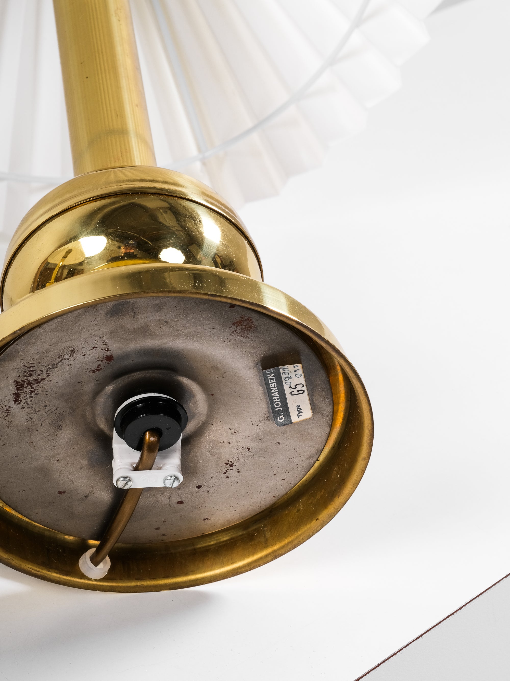 Pair of Norwegian Brass Table Lamps by G. Johansen, 1960s