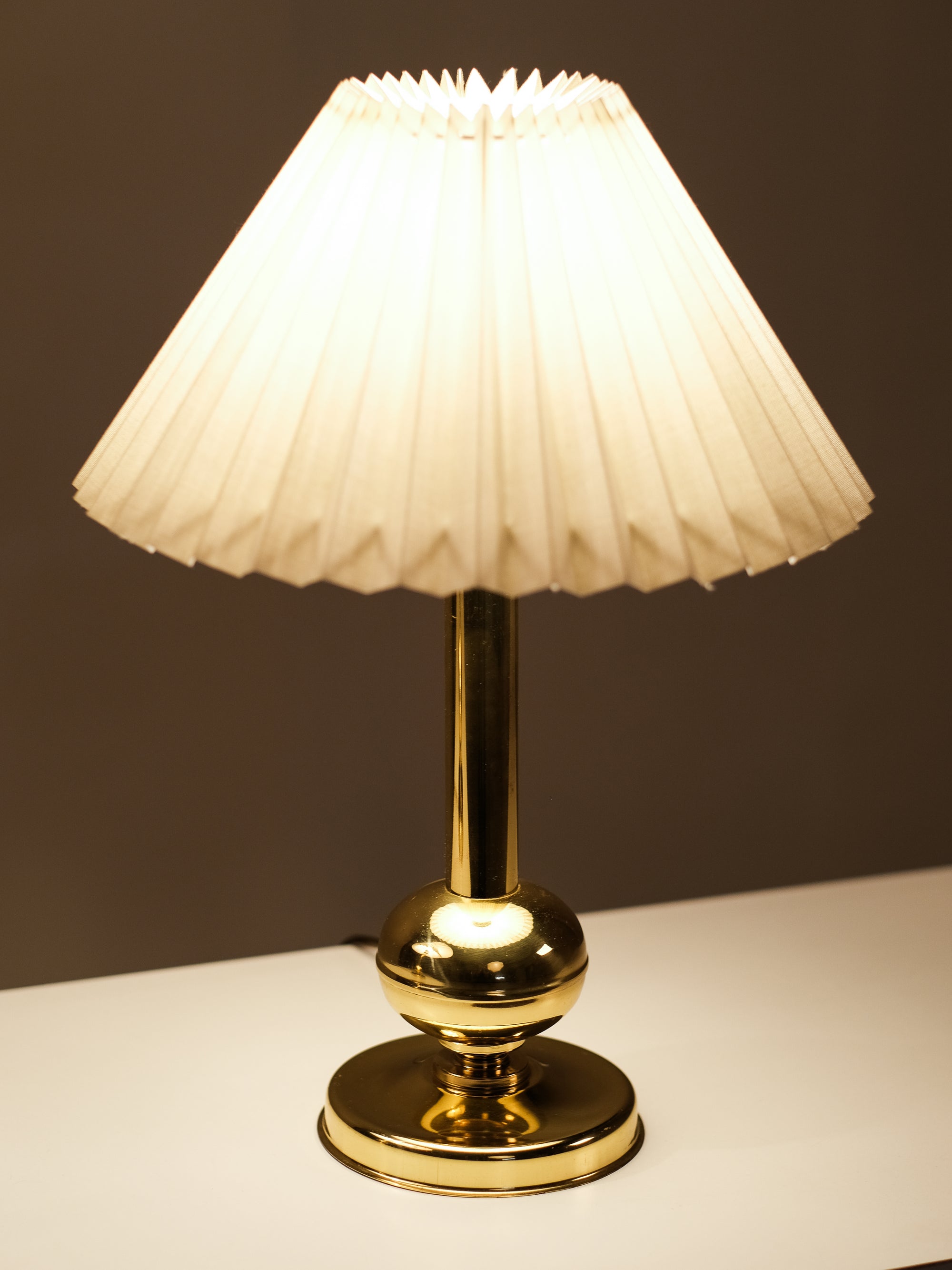 Pair of Norwegian Brass Table Lamps by G. Johansen, 1960s