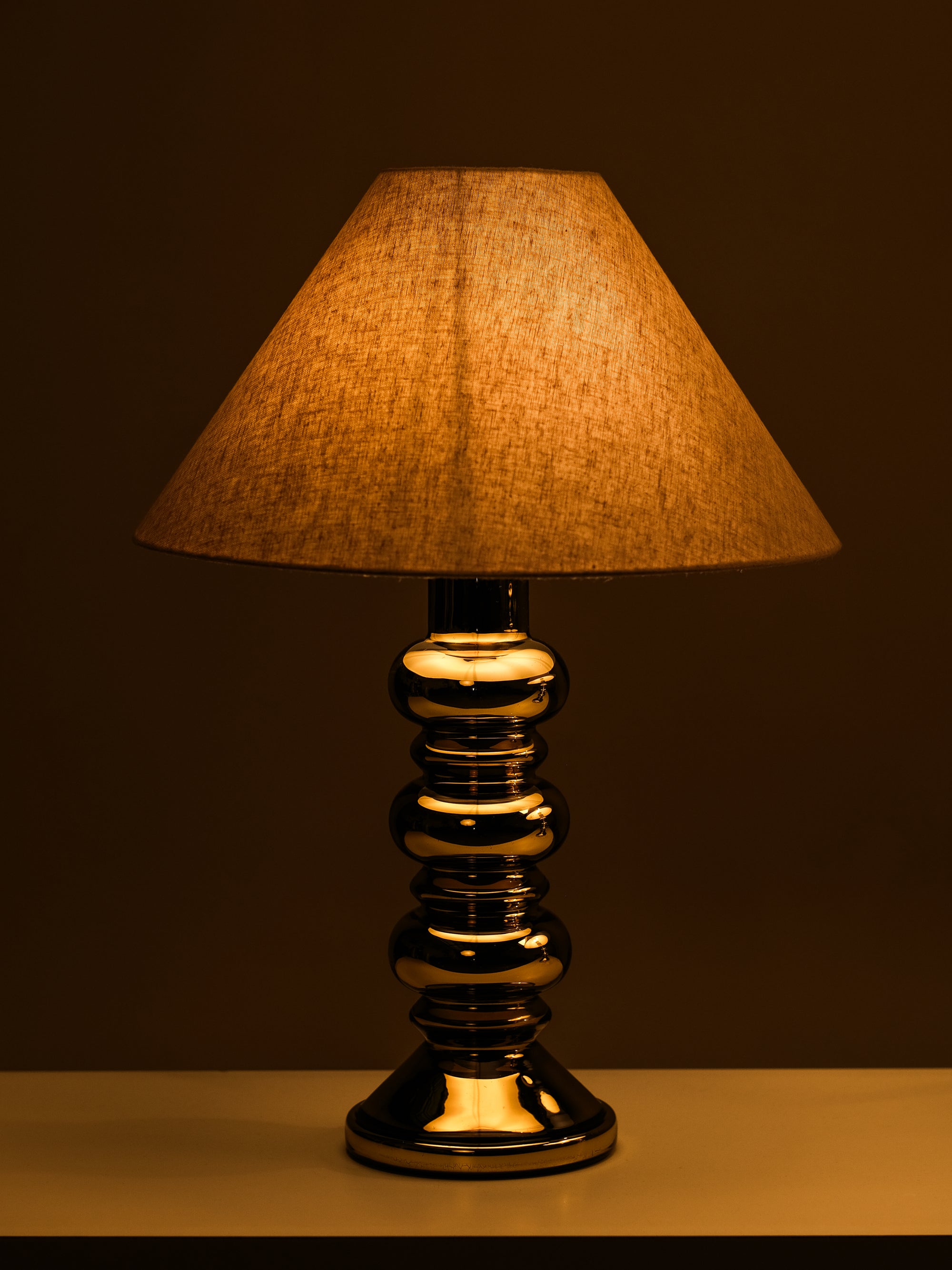 Pair of Golden Art Glass Table Lamps by Flygsfors, Sweden, 1960s