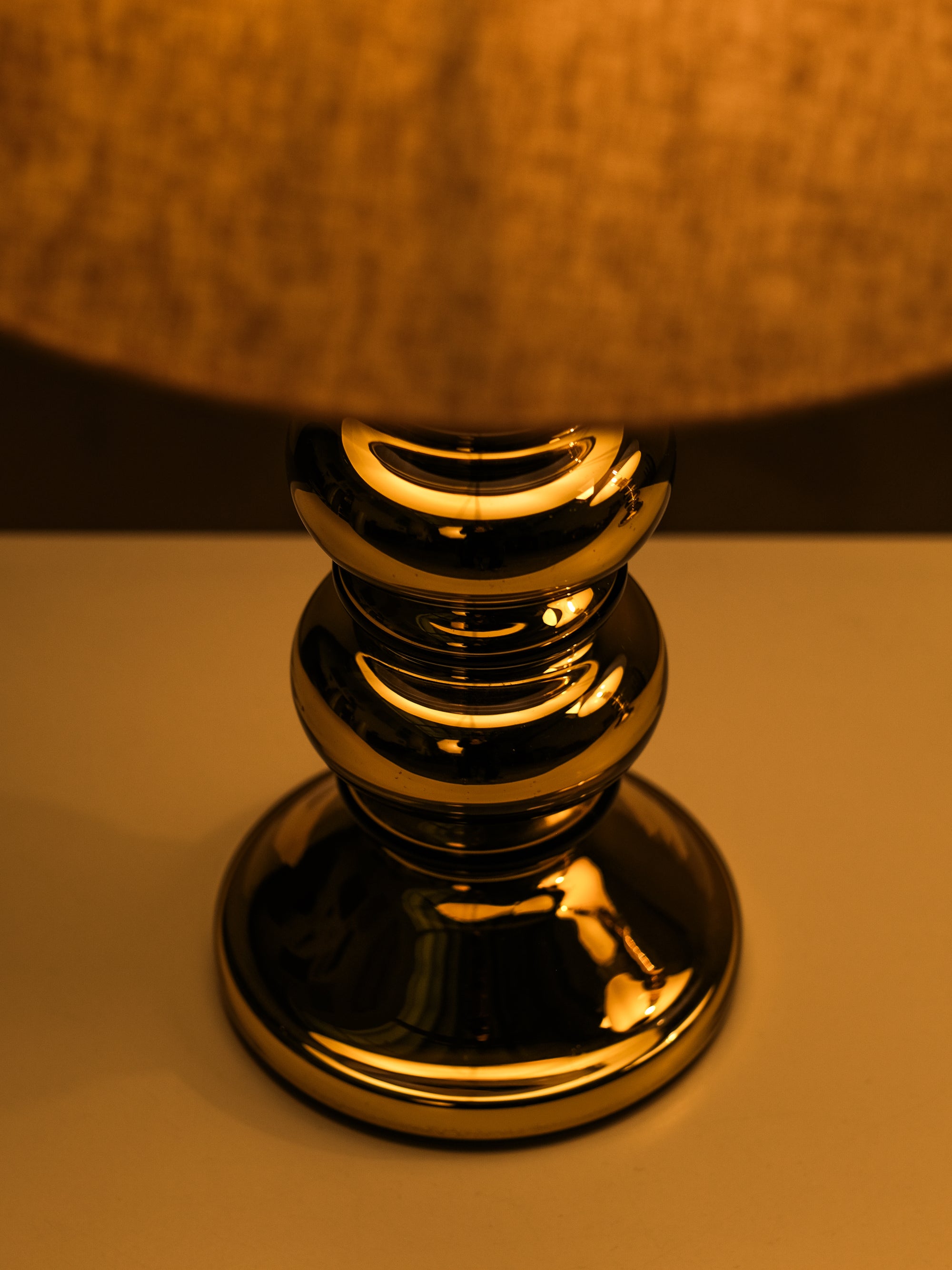 Pair of Golden Art Glass Table Lamps by Flygsfors, Sweden, 1960s