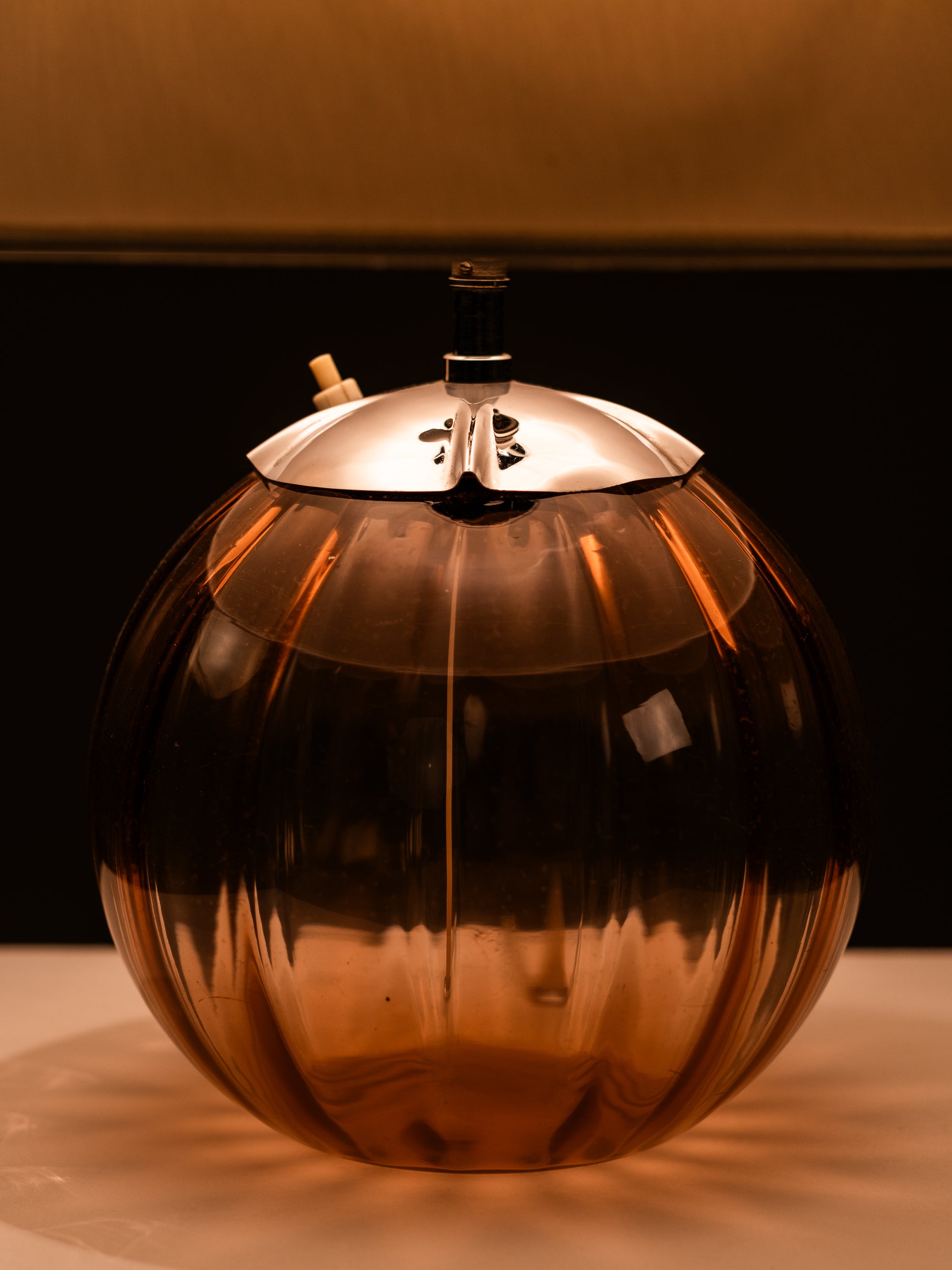 Swedish Modern Dusty Pink Glass Table Lamp, 1940s