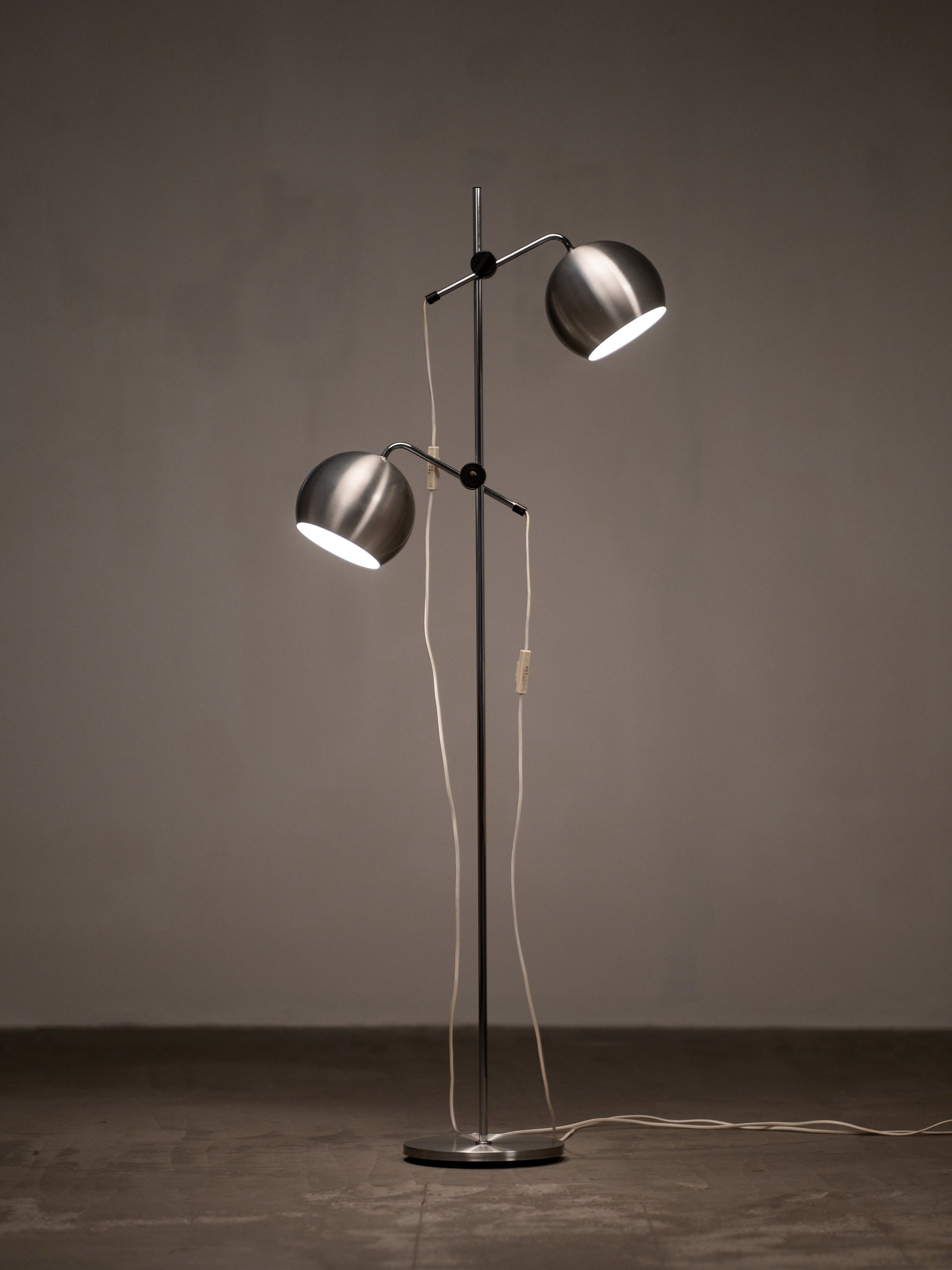 Double-Spotlight Floor Lamp by TS Belysning, Sweden, 1970s