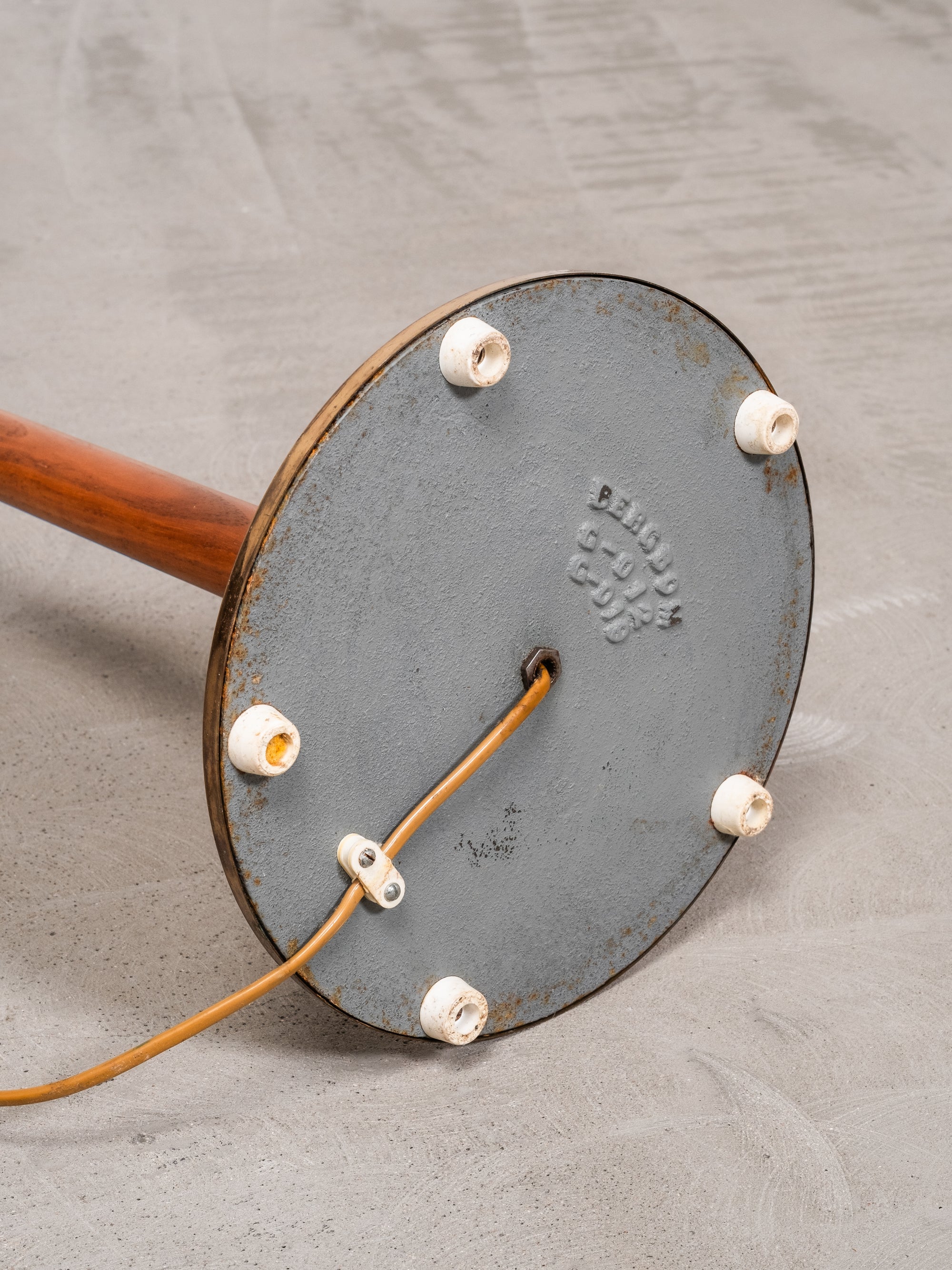 Brass and Teak Floor Lamp Model G-012 by Eje Ahlgren for Bergboms, Sweden, 1950s