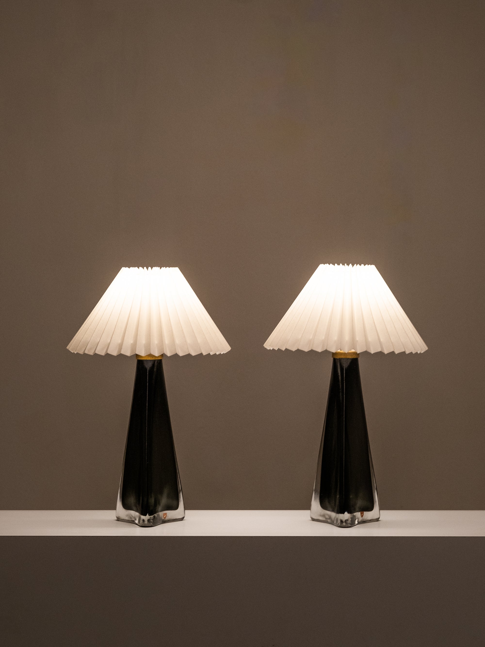 Pair of Large Glass Table Lamps Model RD 1319 by Carl Fagerlund for Orrefors