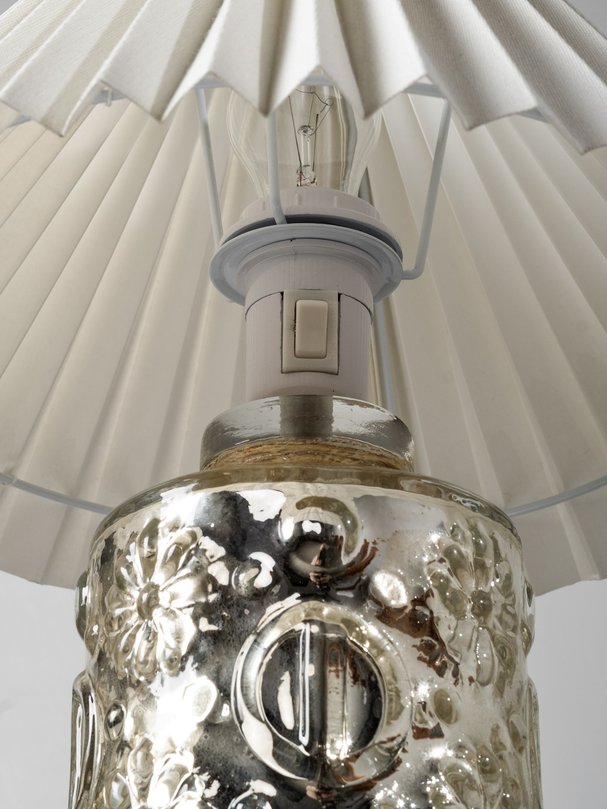 Pair of Mercury Glass Table Lamps by Gustav Leek for Orrefors, Sweden, 1960s