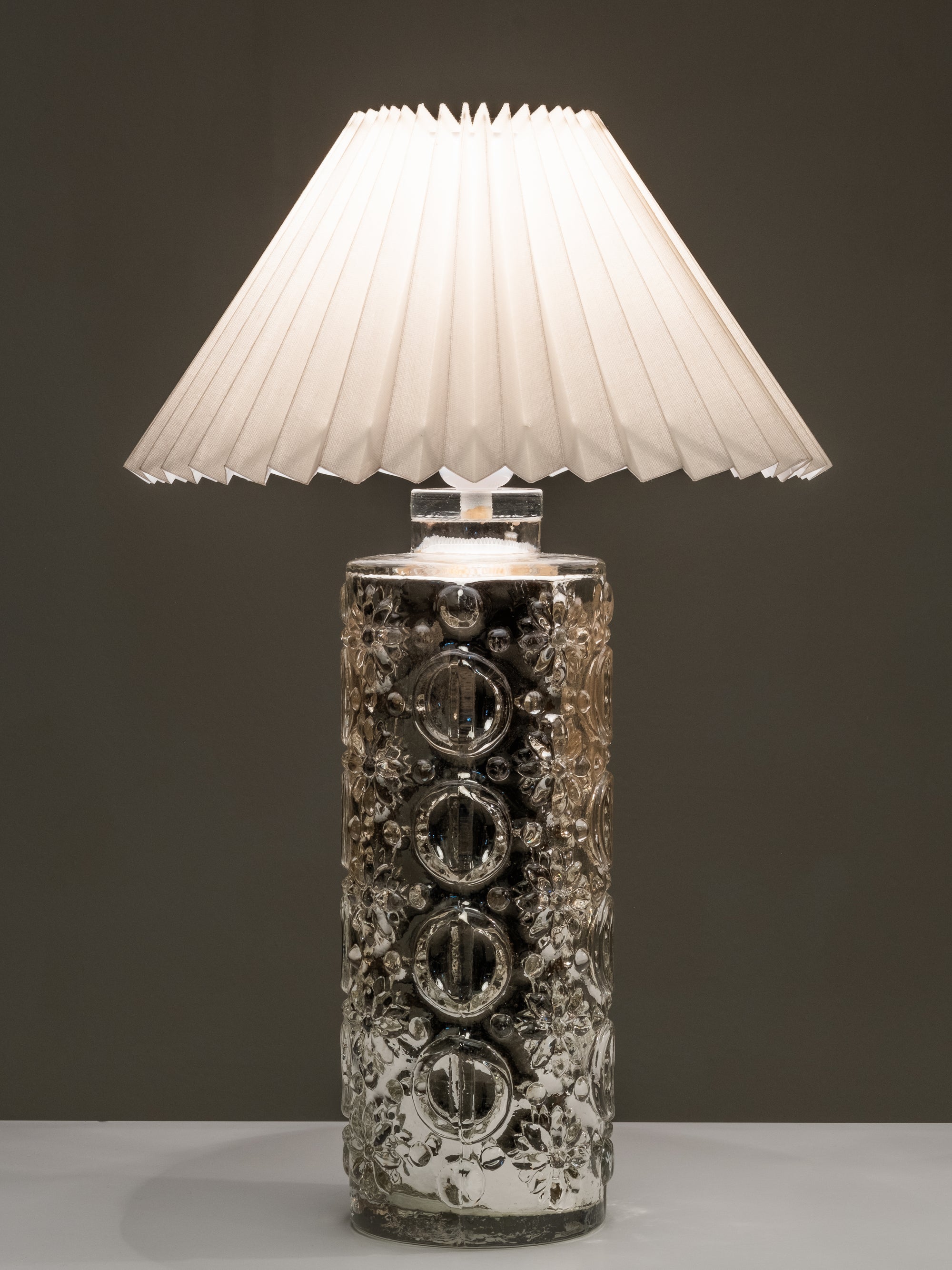 Pair of Mercury Glass Table Lamps by Gustav Leek for Orrefors, Sweden, 1960s