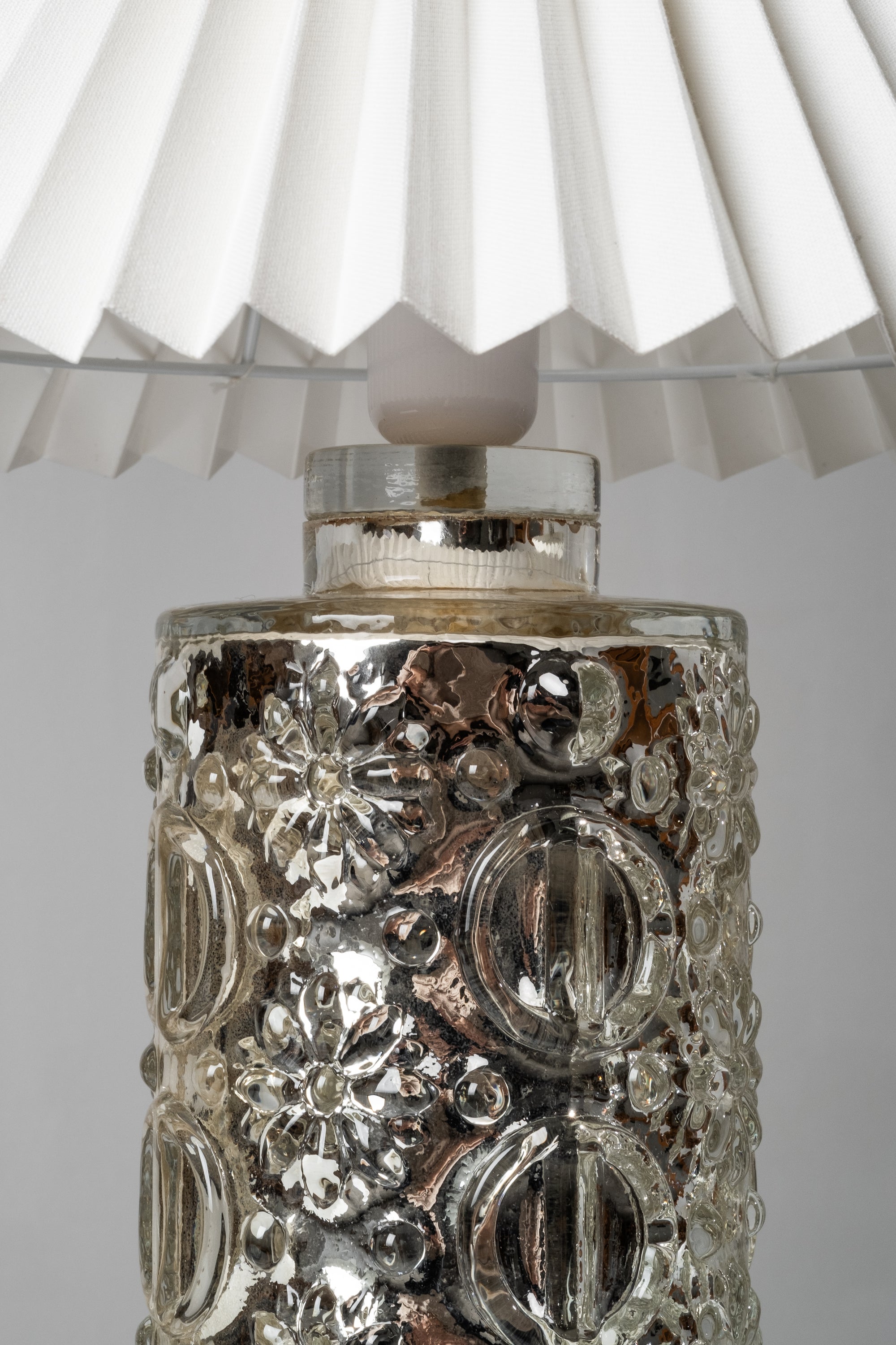 Pair of Mercury Glass Table Lamps by Gustav Leek for Orrefors, Sweden, 1960s