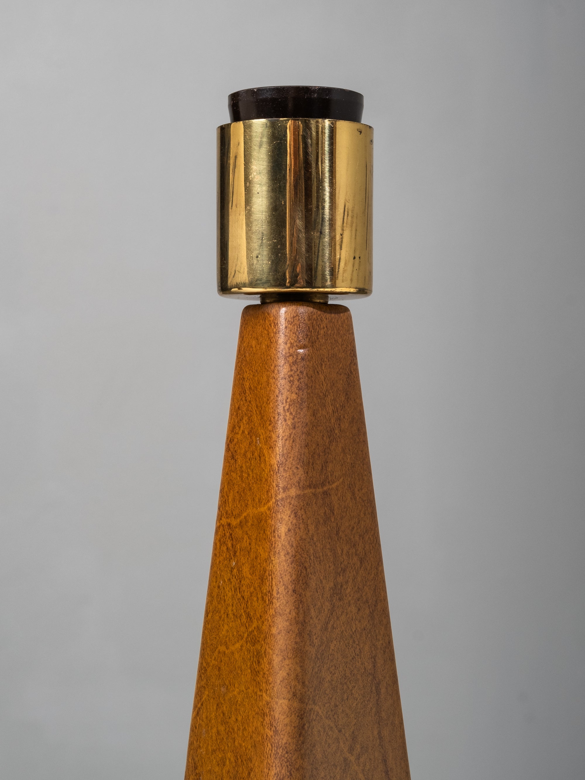 Pair of Leatherette &amp; Brass Table Lamps by Lisa Johansson-Pape for Orno, 1960s