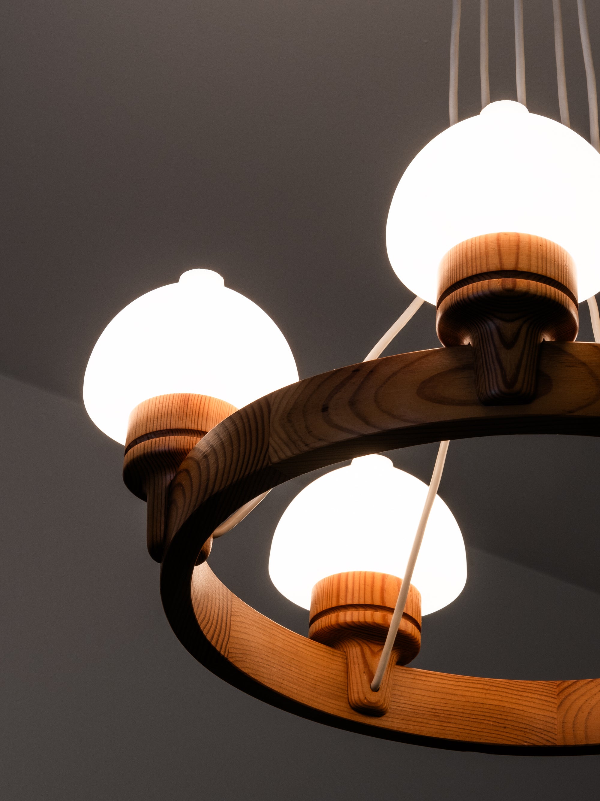 Pine Wood Chandelier by Uno Dahlen for Aneta, Sweden, 1970s