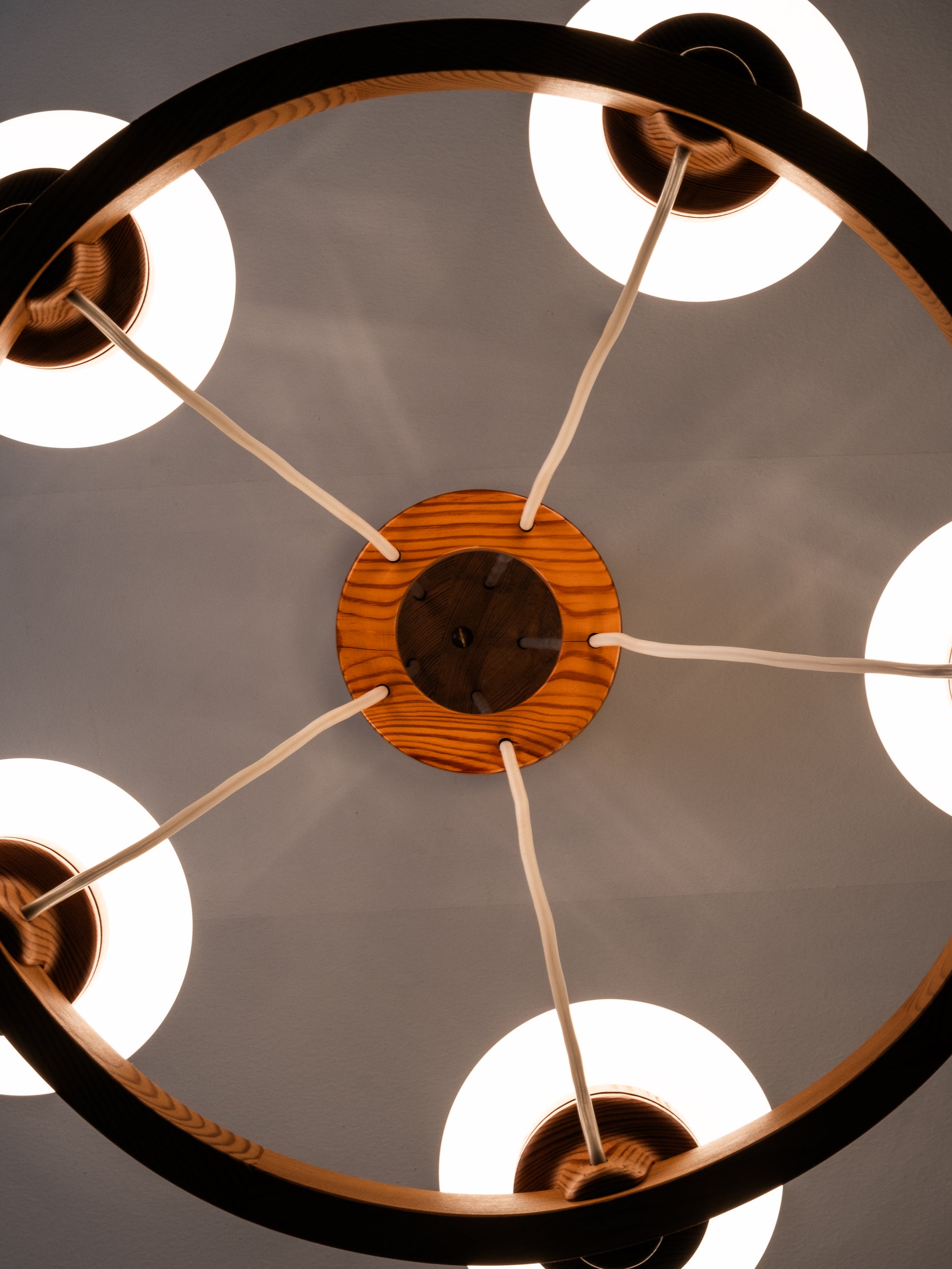 Pine Wood Chandelier by Uno Dahlen for Aneta, Sweden, 1970s