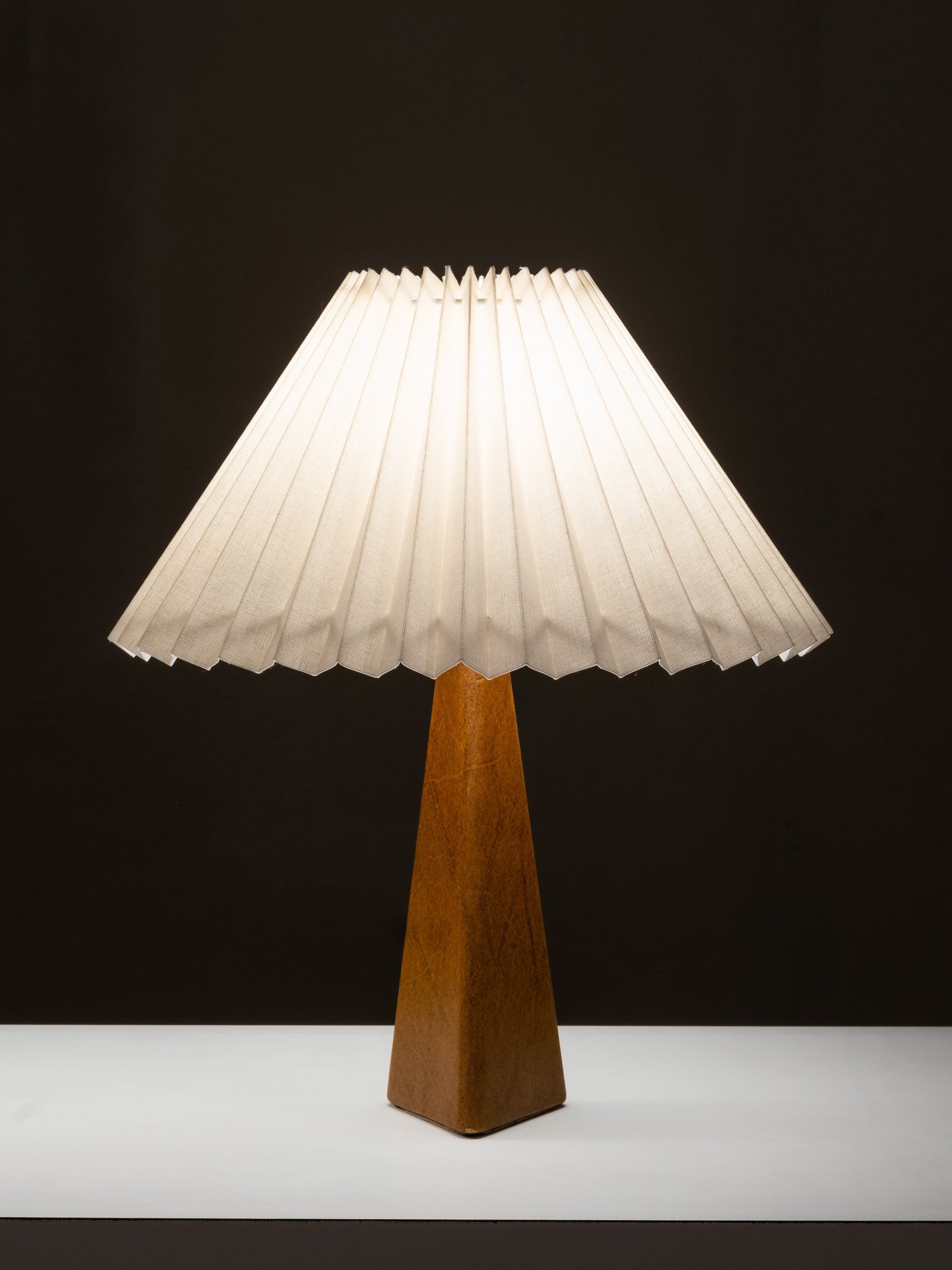Pair of Leatherette &amp; Brass Table Lamps by Lisa Johansson-Pape for Orno, 1960s