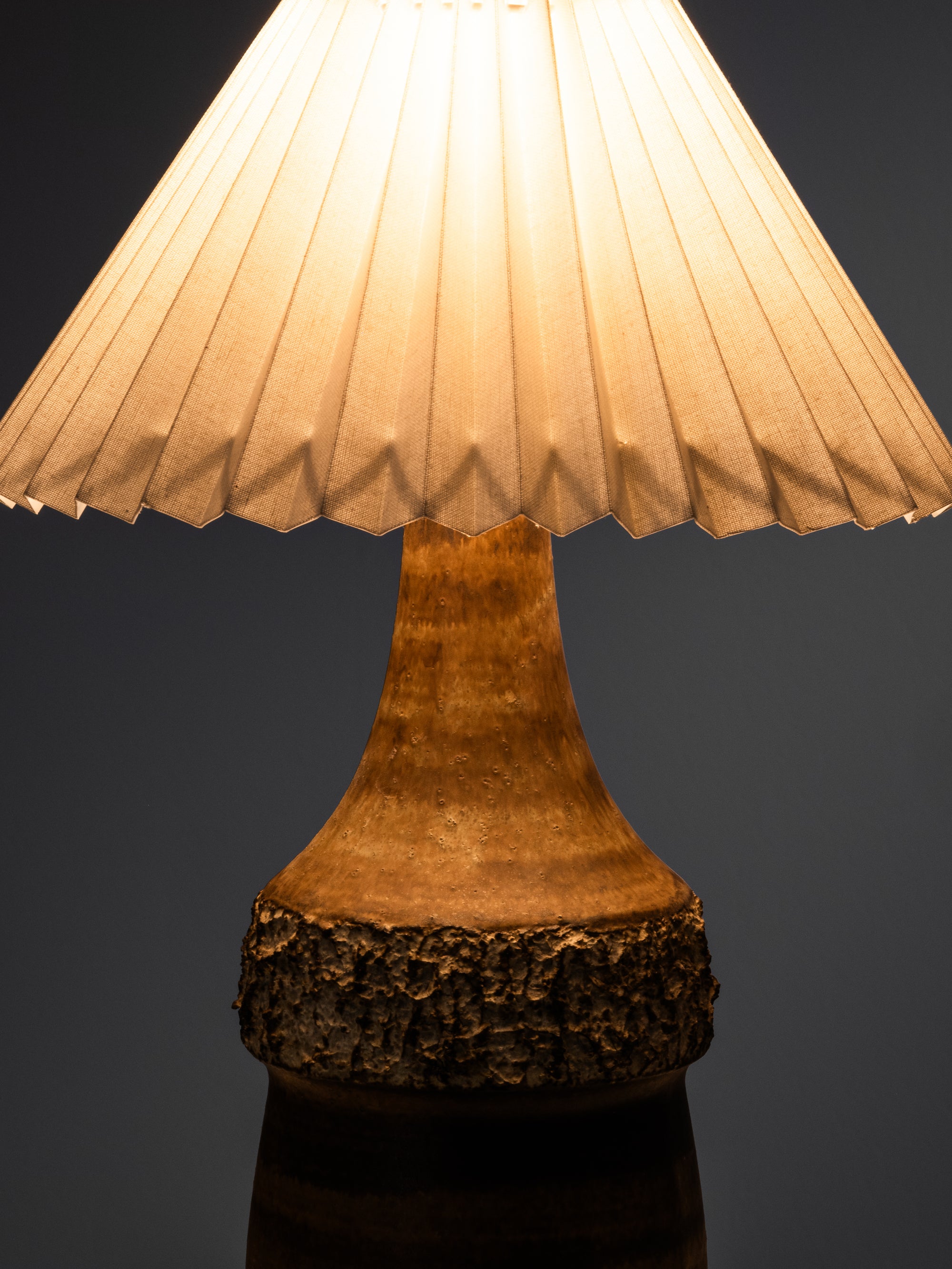 Brown-Glazed Stoneware Table Lamp by Bruno Karlsson for Ego Stengods, 1960s