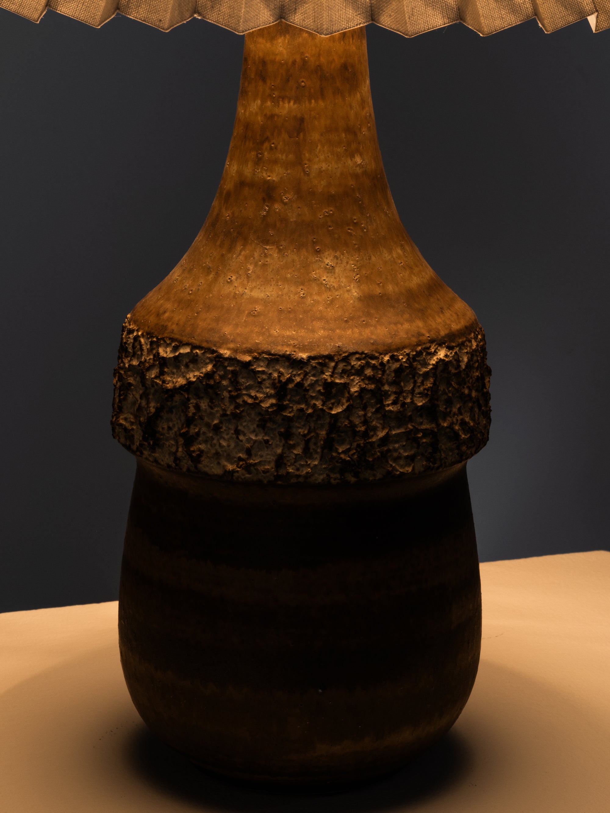 Brown-Glazed Stoneware Table Lamp by Bruno Karlsson for Ego Stengods, 1960s