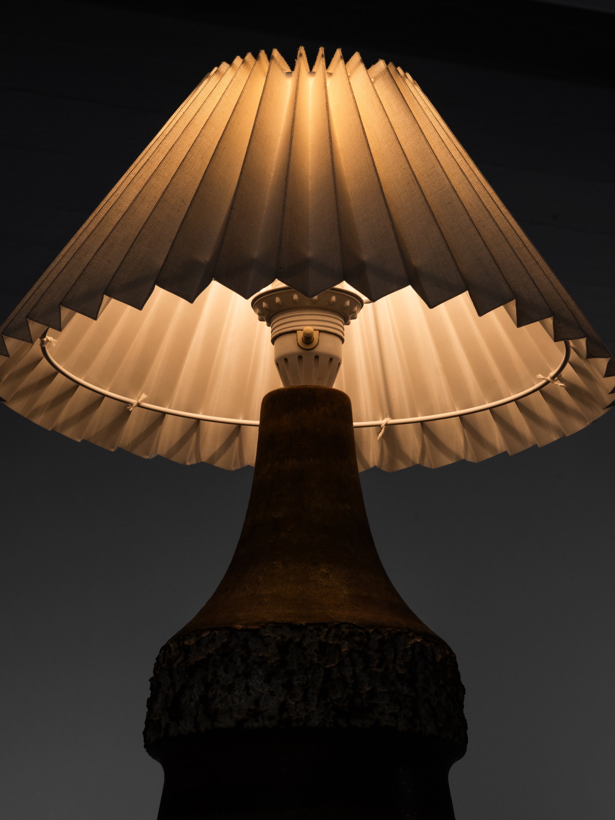 Brown-Glazed Stoneware Table Lamp by Bruno Karlsson for Ego Stengods, 1960s