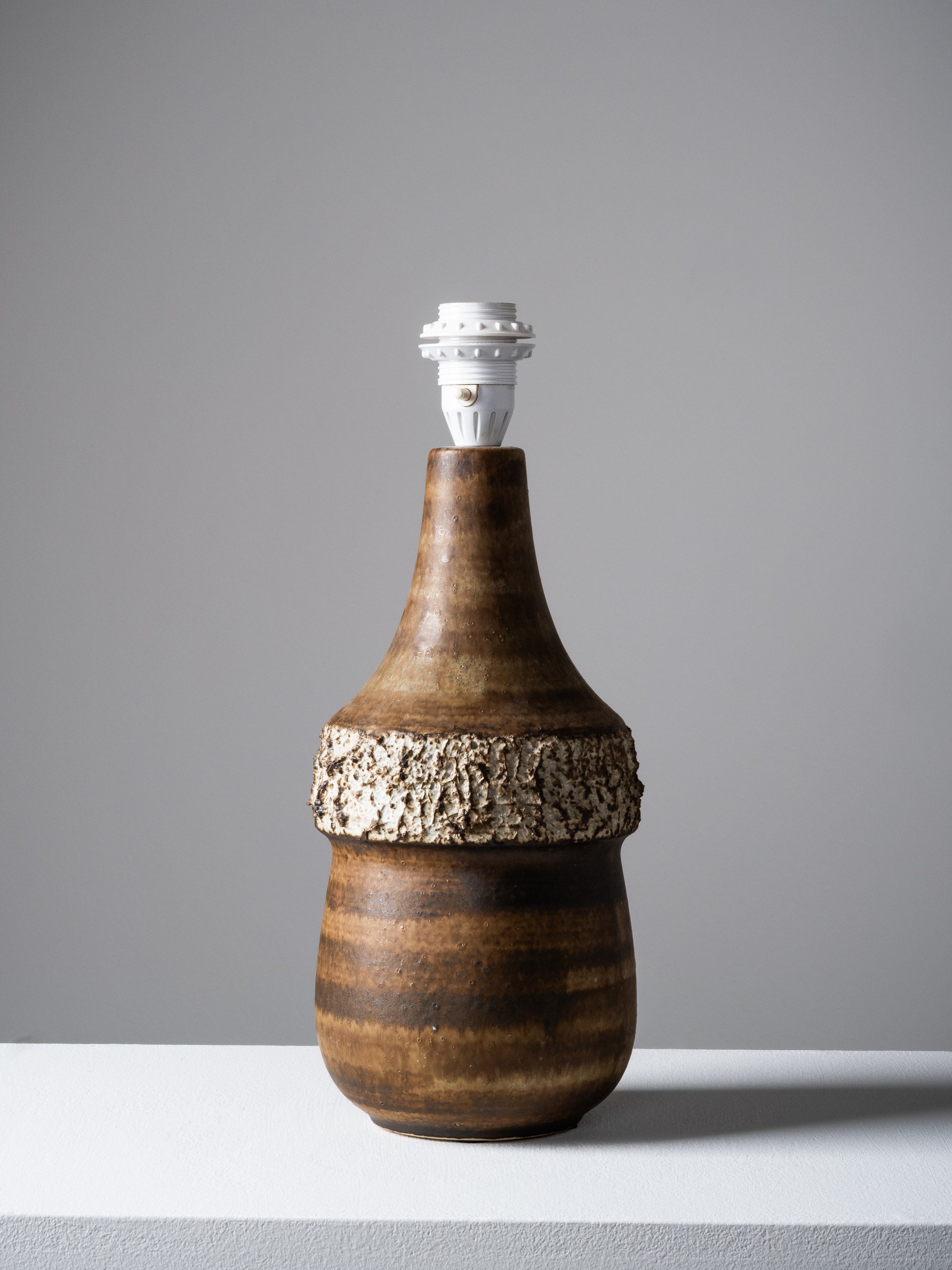 Brown-Glazed Stoneware Table Lamp by Bruno Karlsson for Ego Stengods, 1960s