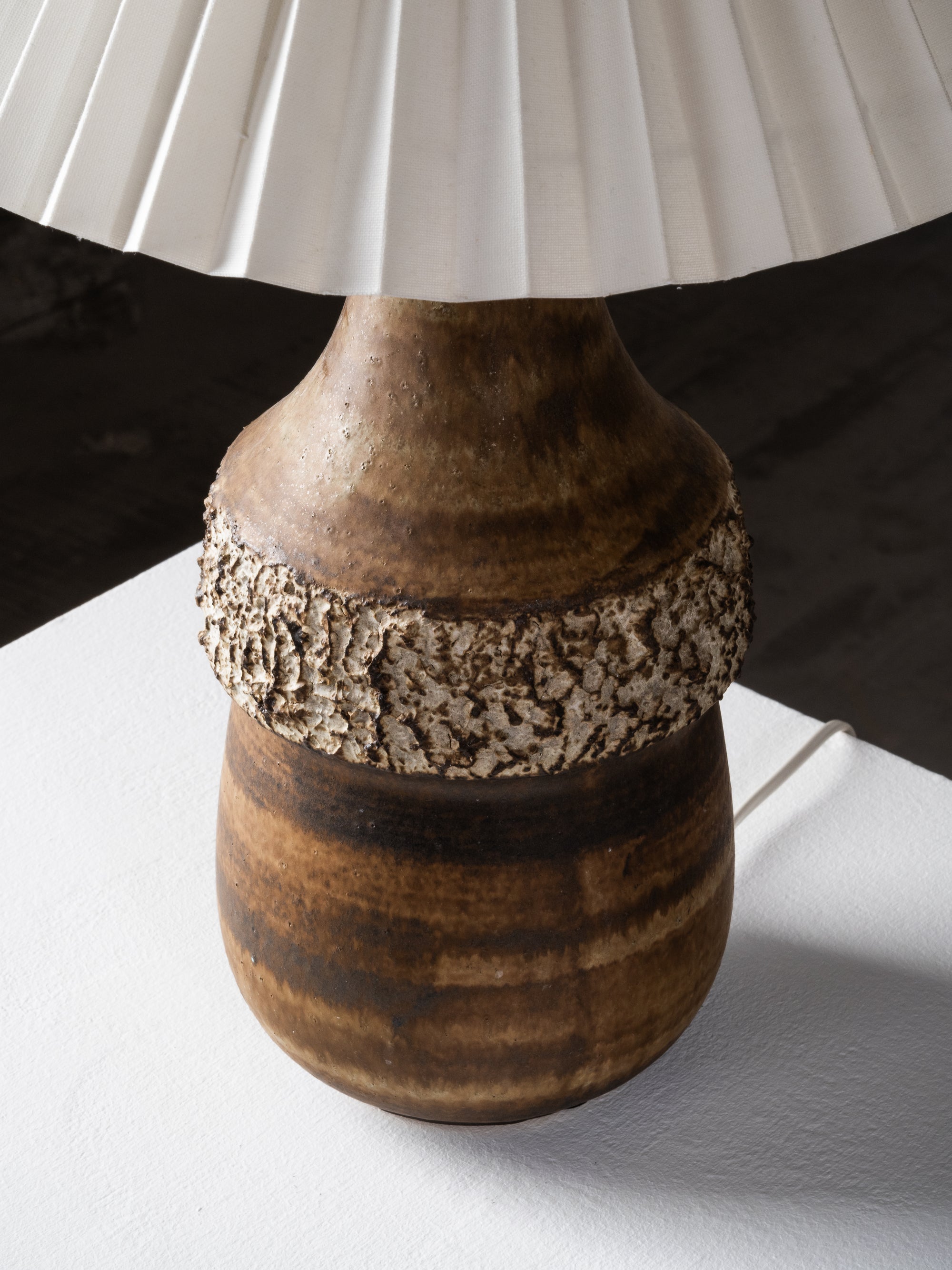 Brown-Glazed Stoneware Table Lamp by Bruno Karlsson for Ego Stengods, 1960s