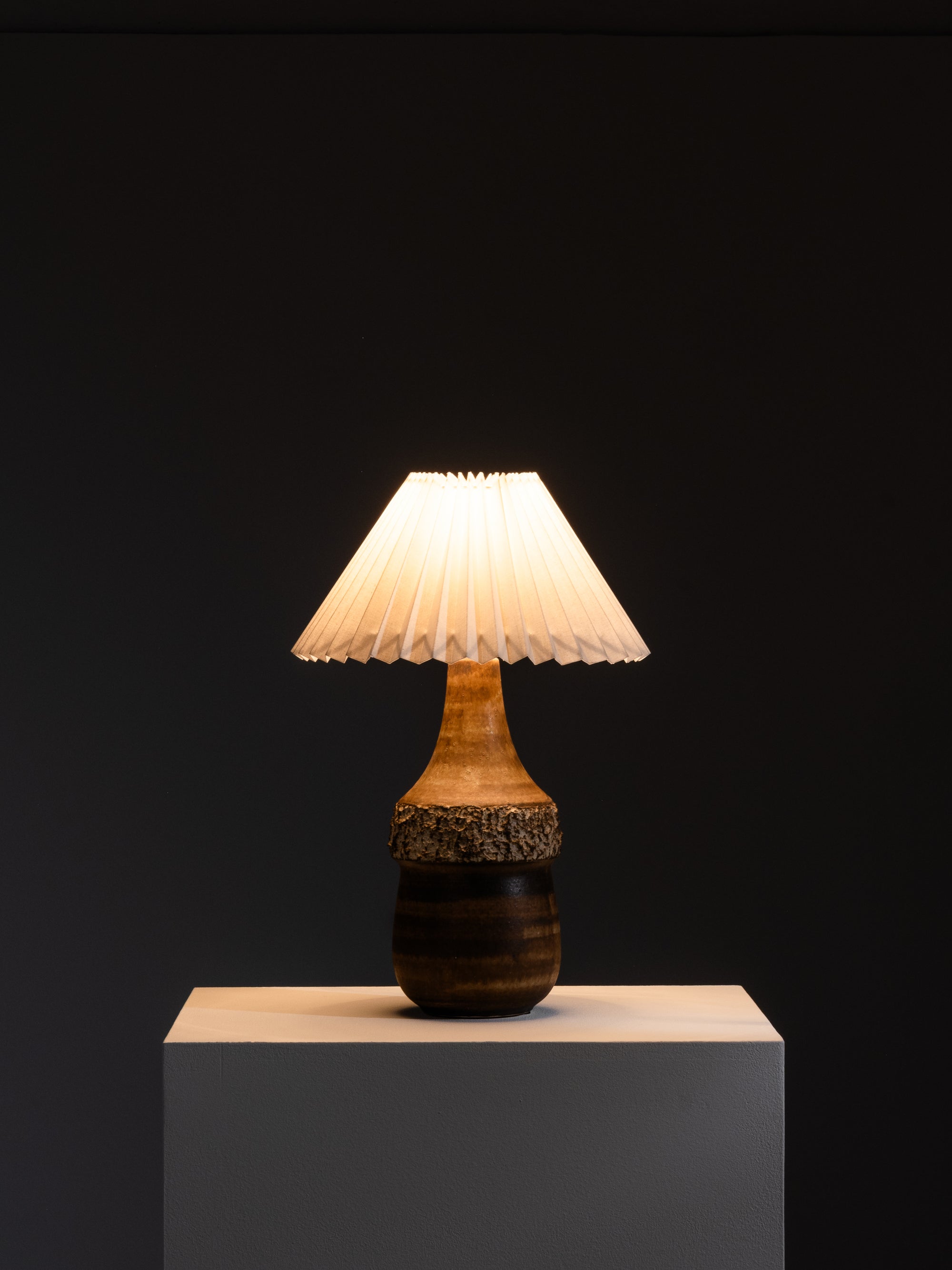 Brown-Glazed Stoneware Table Lamp by Bruno Karlsson for Ego Stengods, 1960s