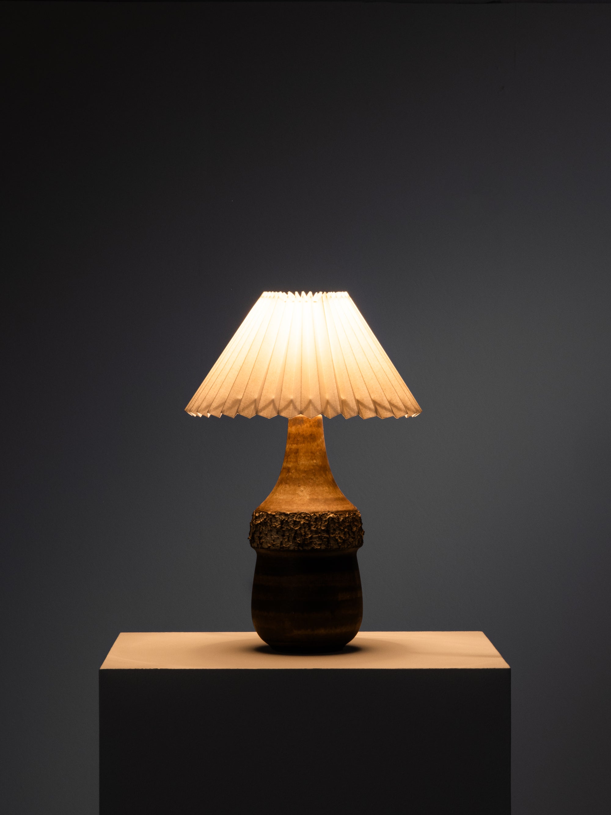 Brown-Glazed Stoneware Table Lamp by Bruno Karlsson for Ego Stengods, 1960s