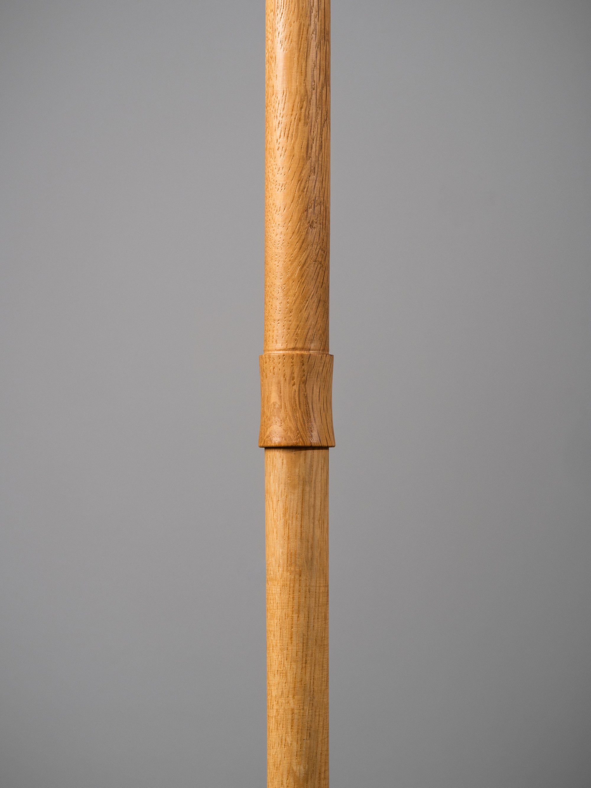 Scandinavian Oak &amp; Brass Floor Lamp with Pleated Silk Shade, 1960s