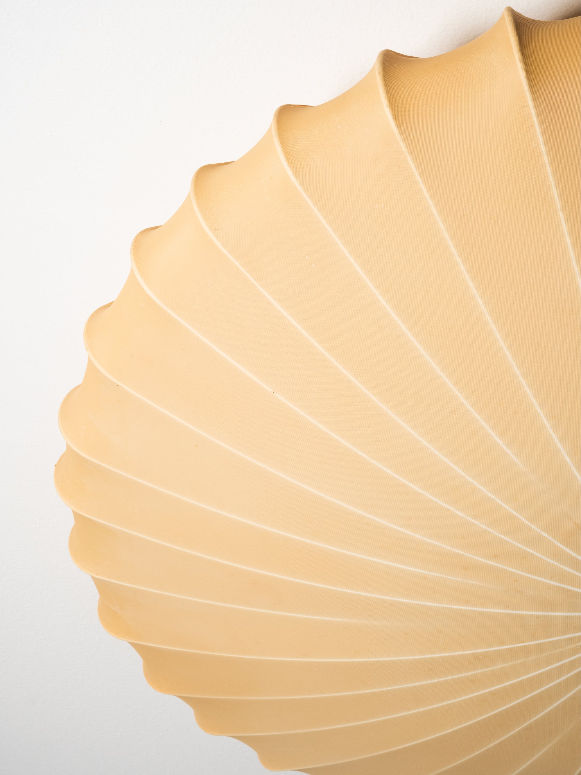 Large Model K5-25 Brass &amp; Textile Flush Mount by Idman Oy, Finland, 1950s