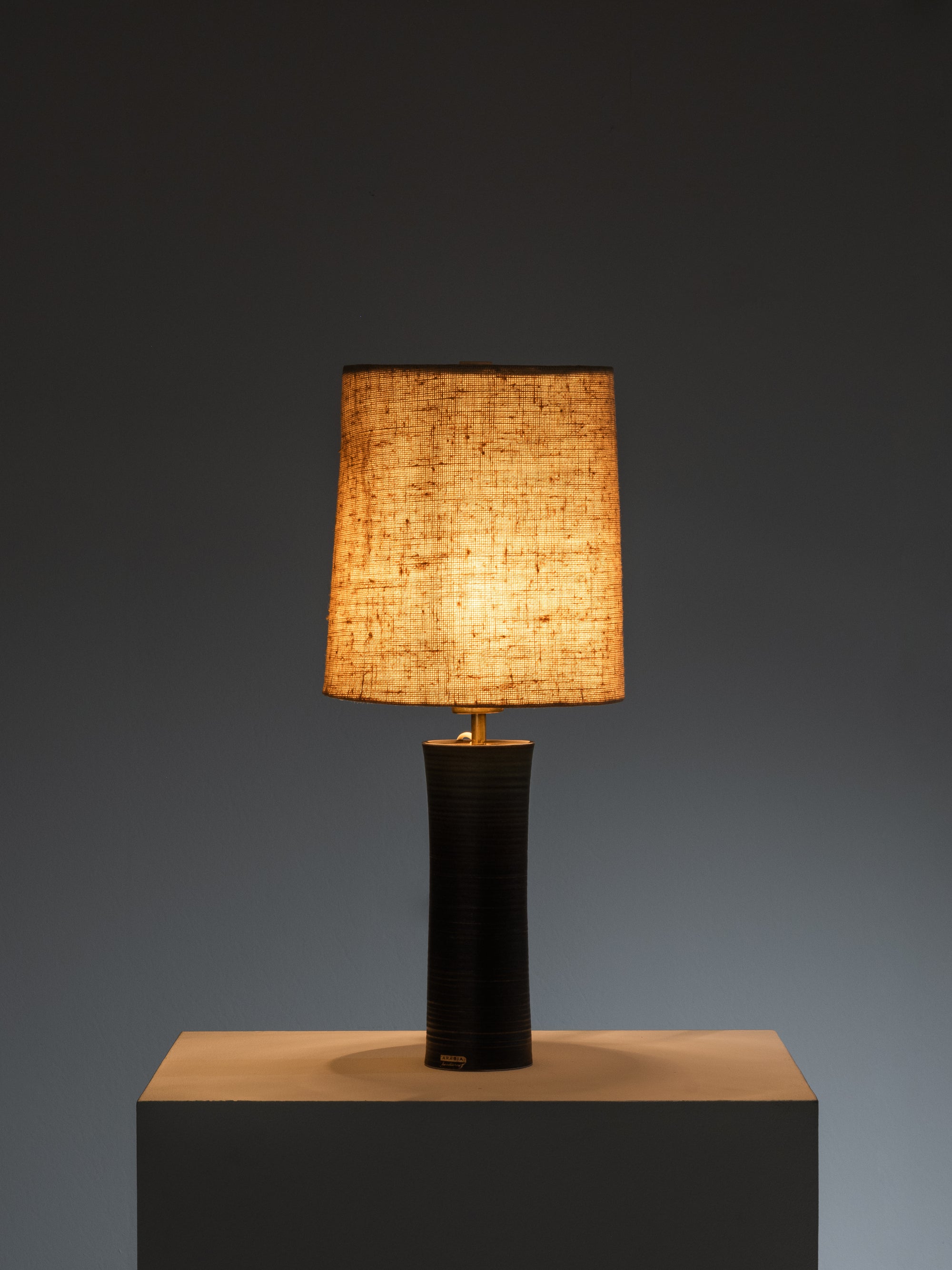 Wheel-Turned Ceramic Table Lamp by Annikki Hovisaari, Arabia, Finland, 1960s