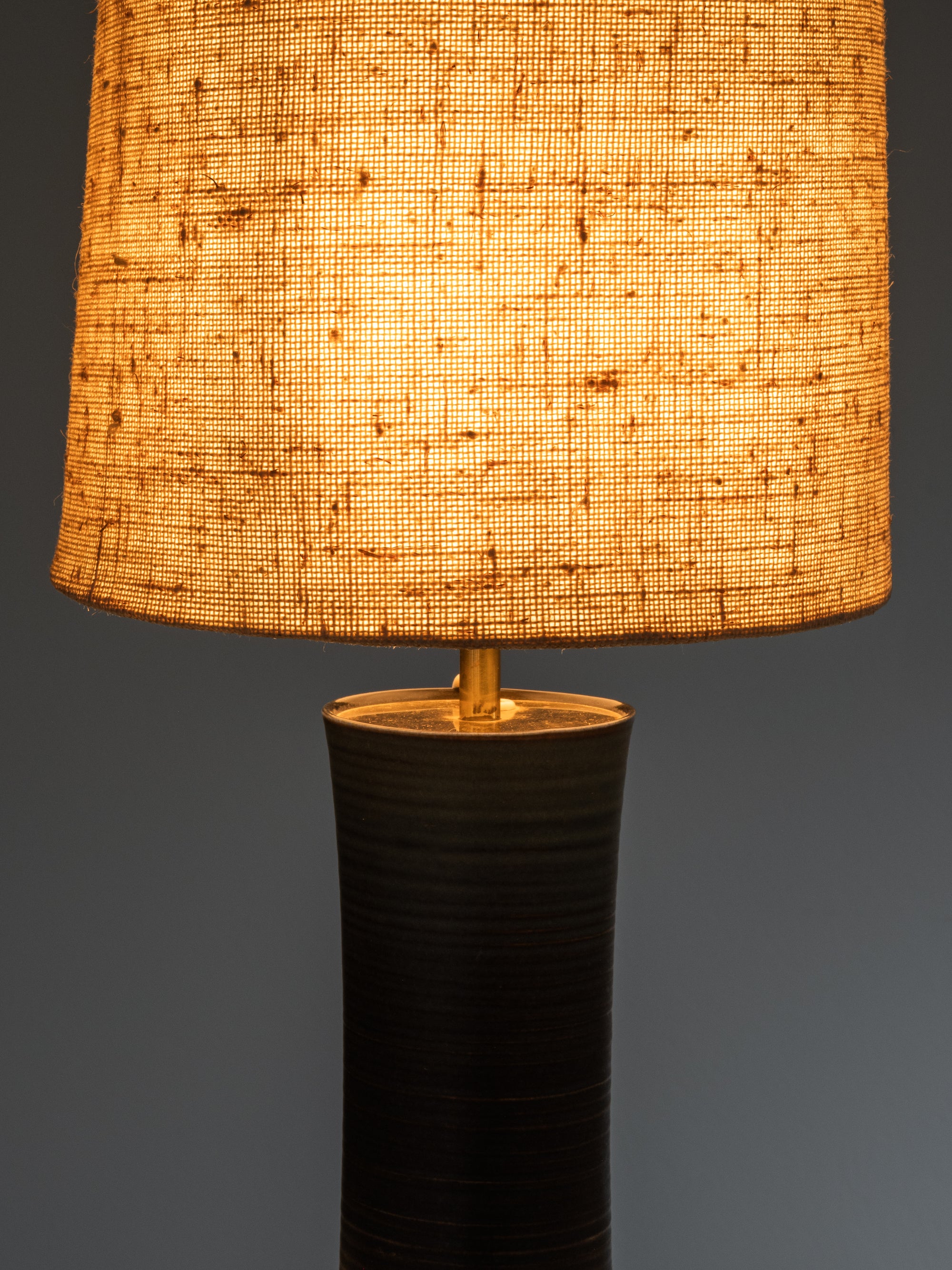 Wheel-Turned Ceramic Table Lamp by Annikki Hovisaari, Arabia, Finland, 1960s