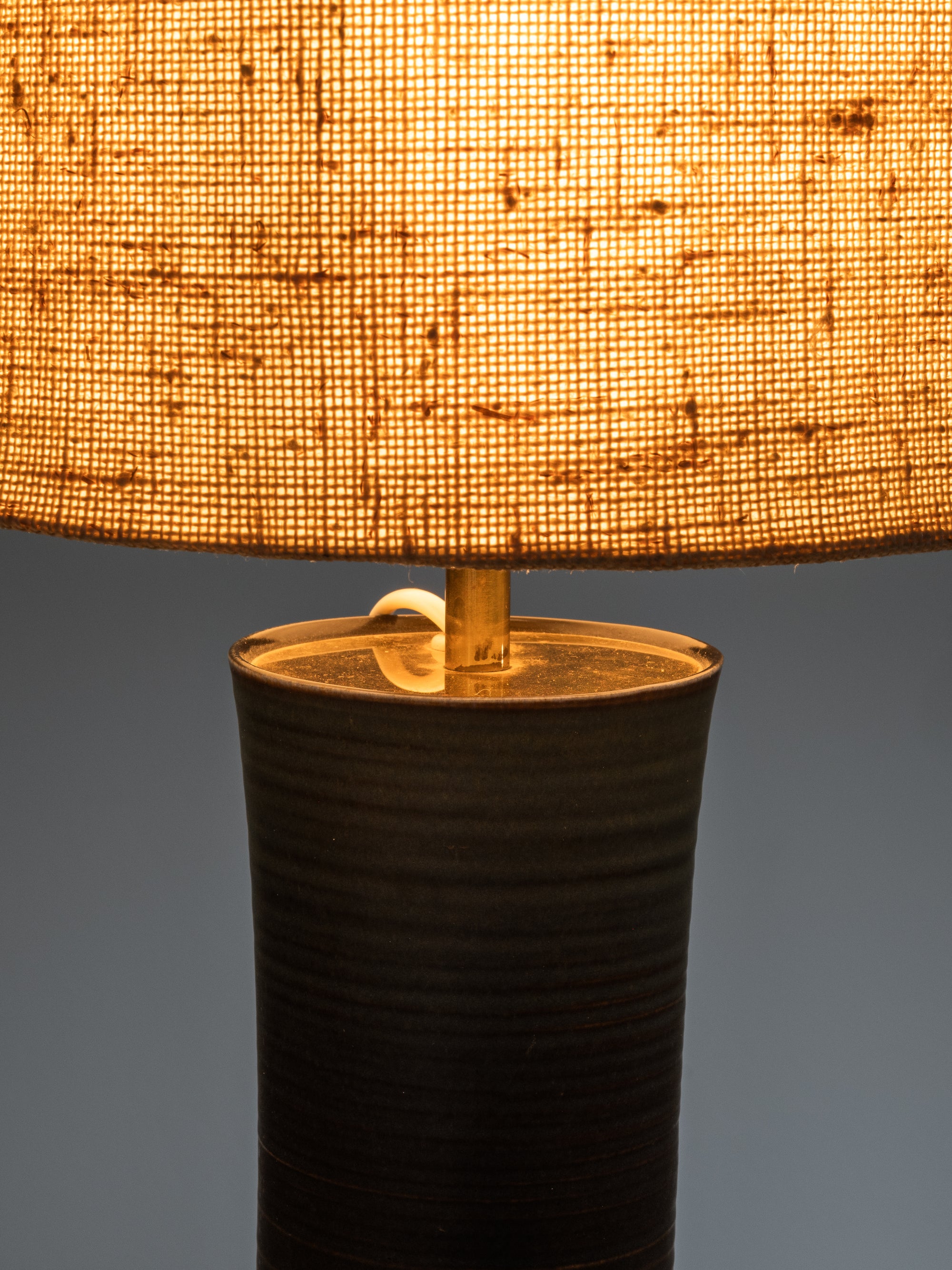 Wheel-Turned Ceramic Table Lamp by Annikki Hovisaari, Arabia, Finland, 1960s