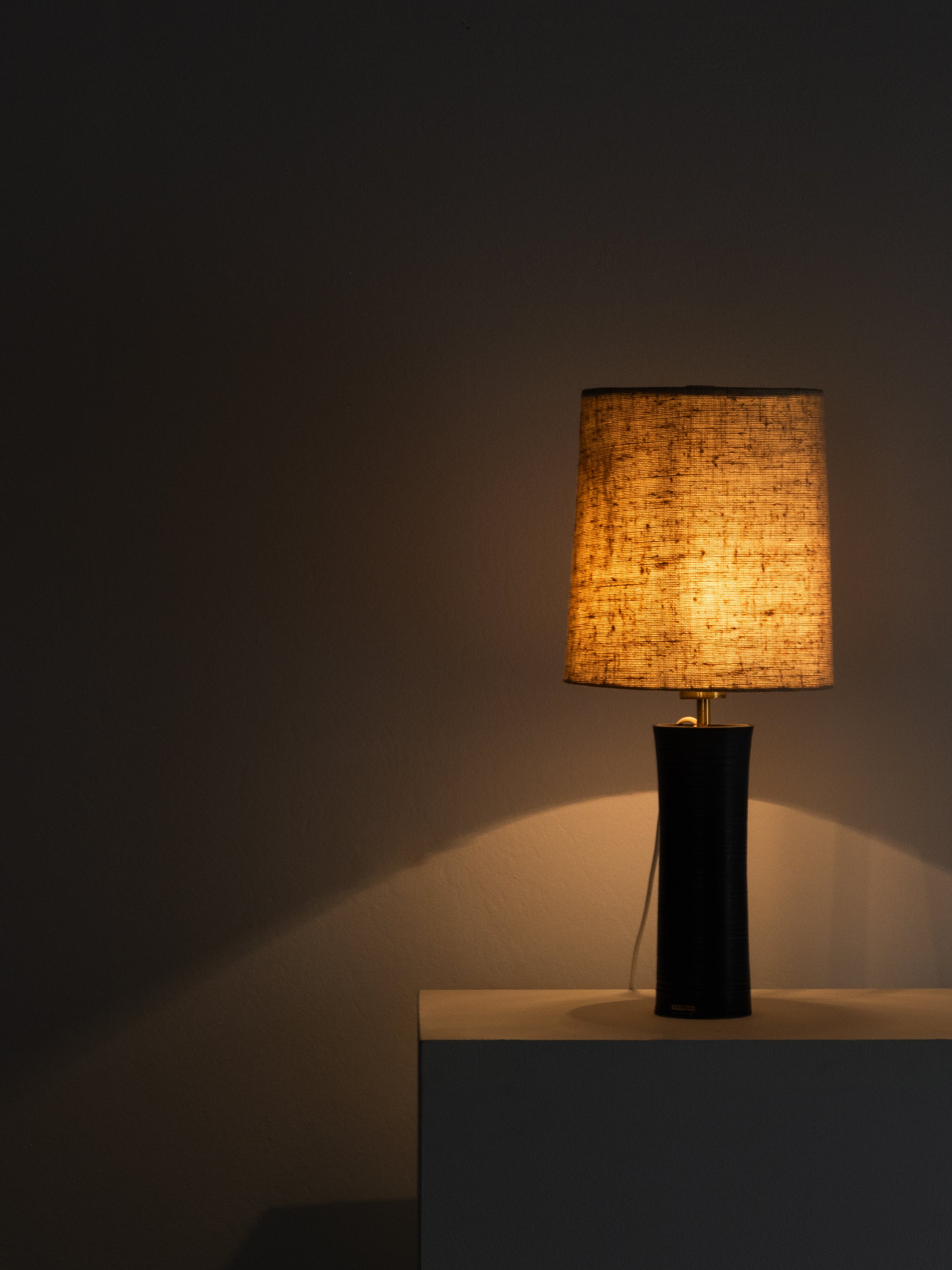 Wheel-Turned Ceramic Table Lamp by Annikki Hovisaari, Arabia, Finland, 1960s