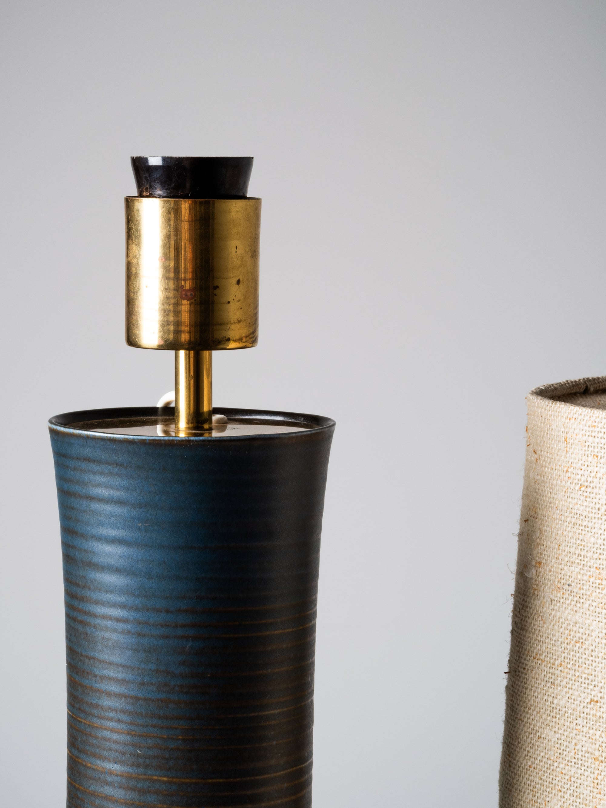 Wheel-Turned Ceramic Table Lamp by Annikki Hovisaari, Arabia, Finland, 1960s