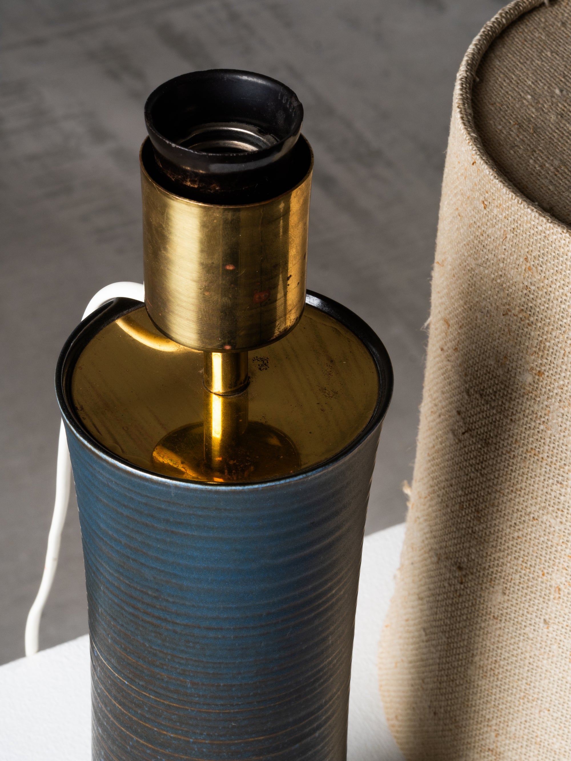 Wheel-Turned Ceramic Table Lamp by Annikki Hovisaari, Arabia, Finland, 1960s