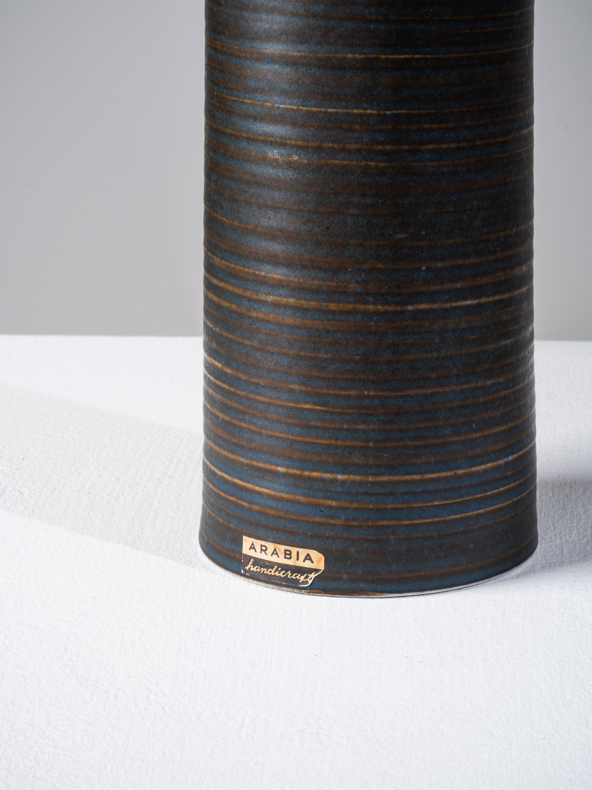Wheel-Turned Ceramic Table Lamp by Annikki Hovisaari, Arabia, Finland, 1960s