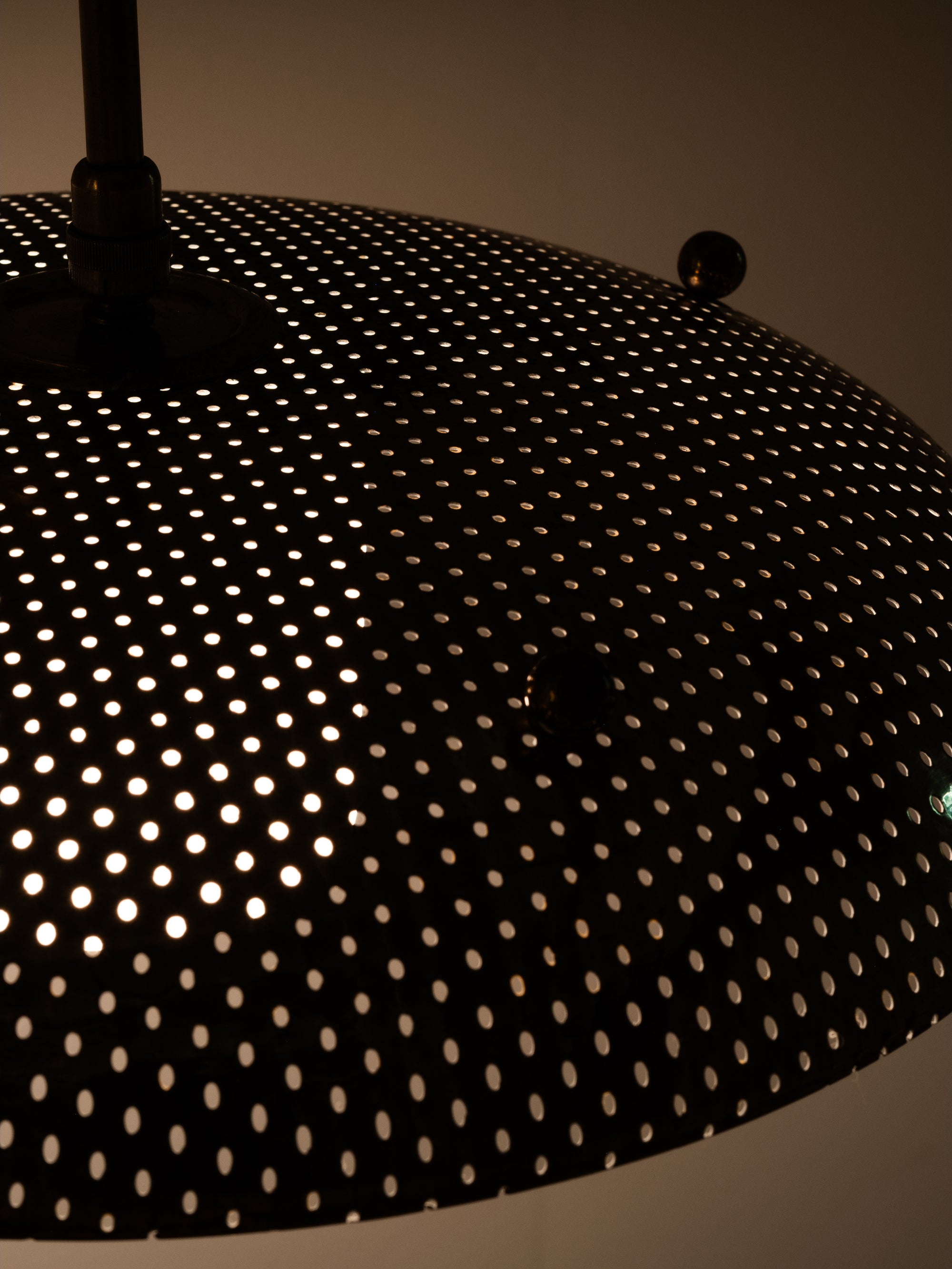 Perforated Brass Shade &amp; Opaline Glass Wall Light by Valinte Oy, Finland, 1950s