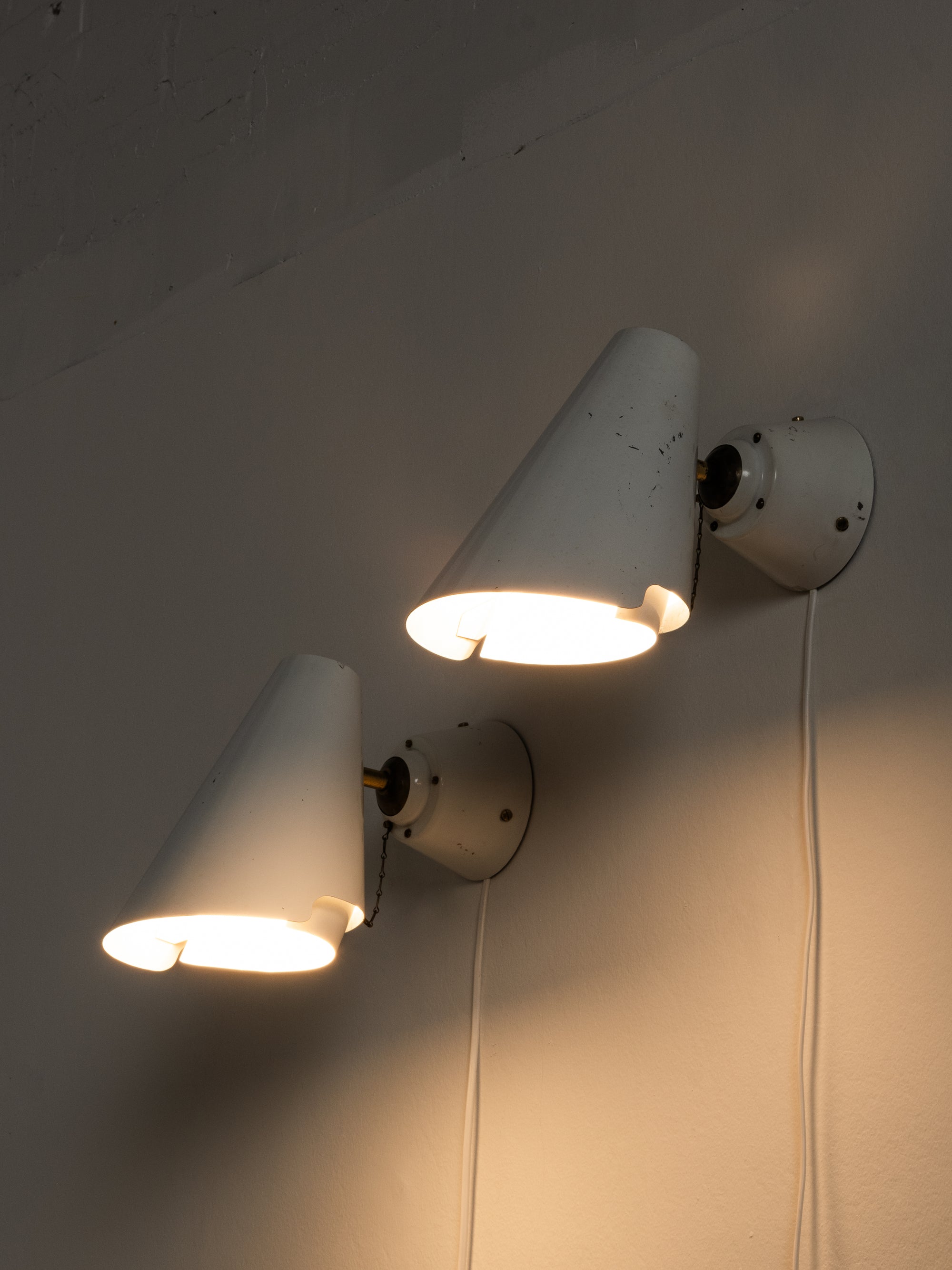 Pair of Wall Lamps Model 2351 by Paavo Tynell for Idman, Finland, 1950s