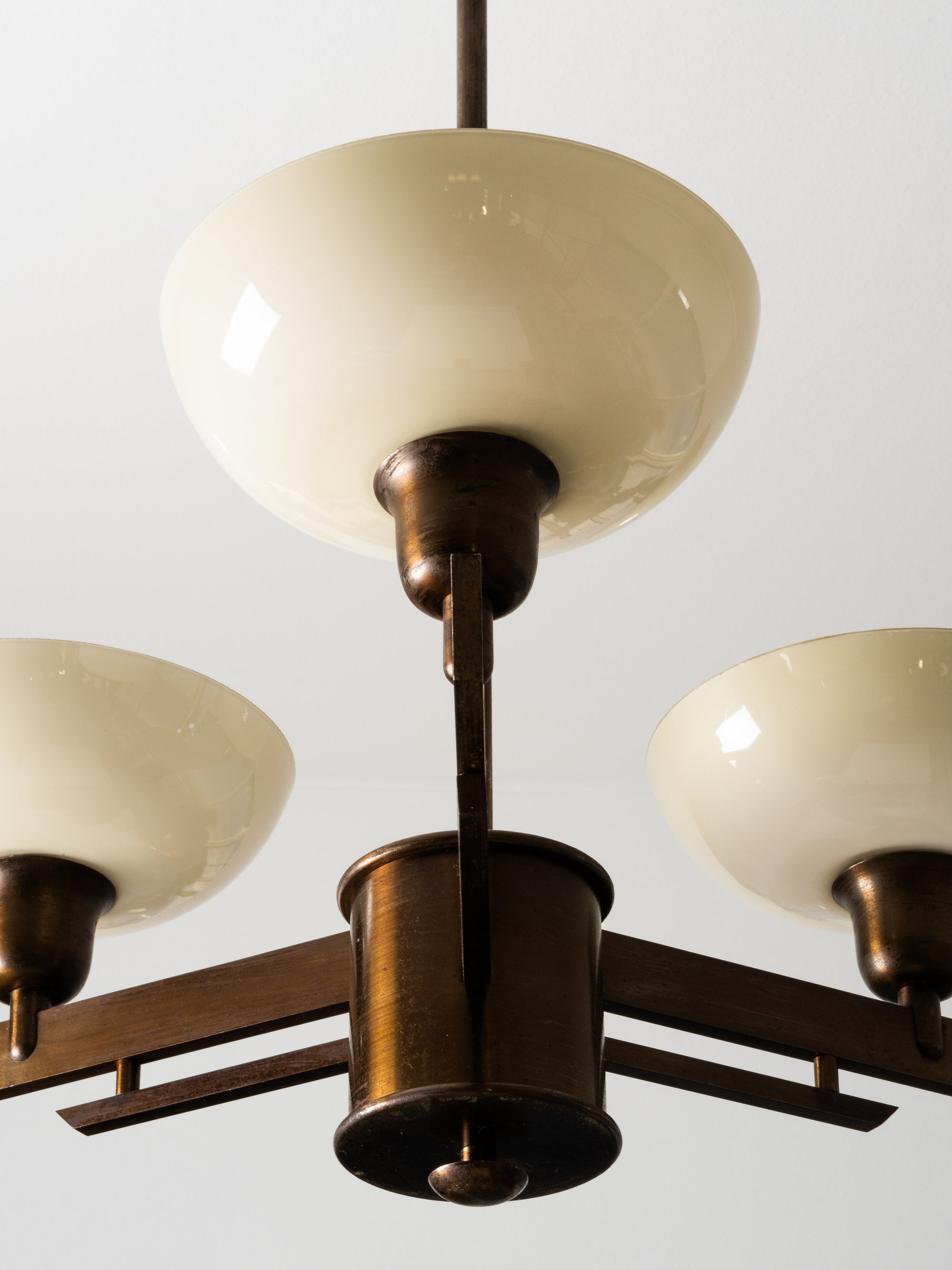 Rare Model 3024 Pendant Light in Oxidised Steel by Paavo Tynell, Taito Oy, 1940s