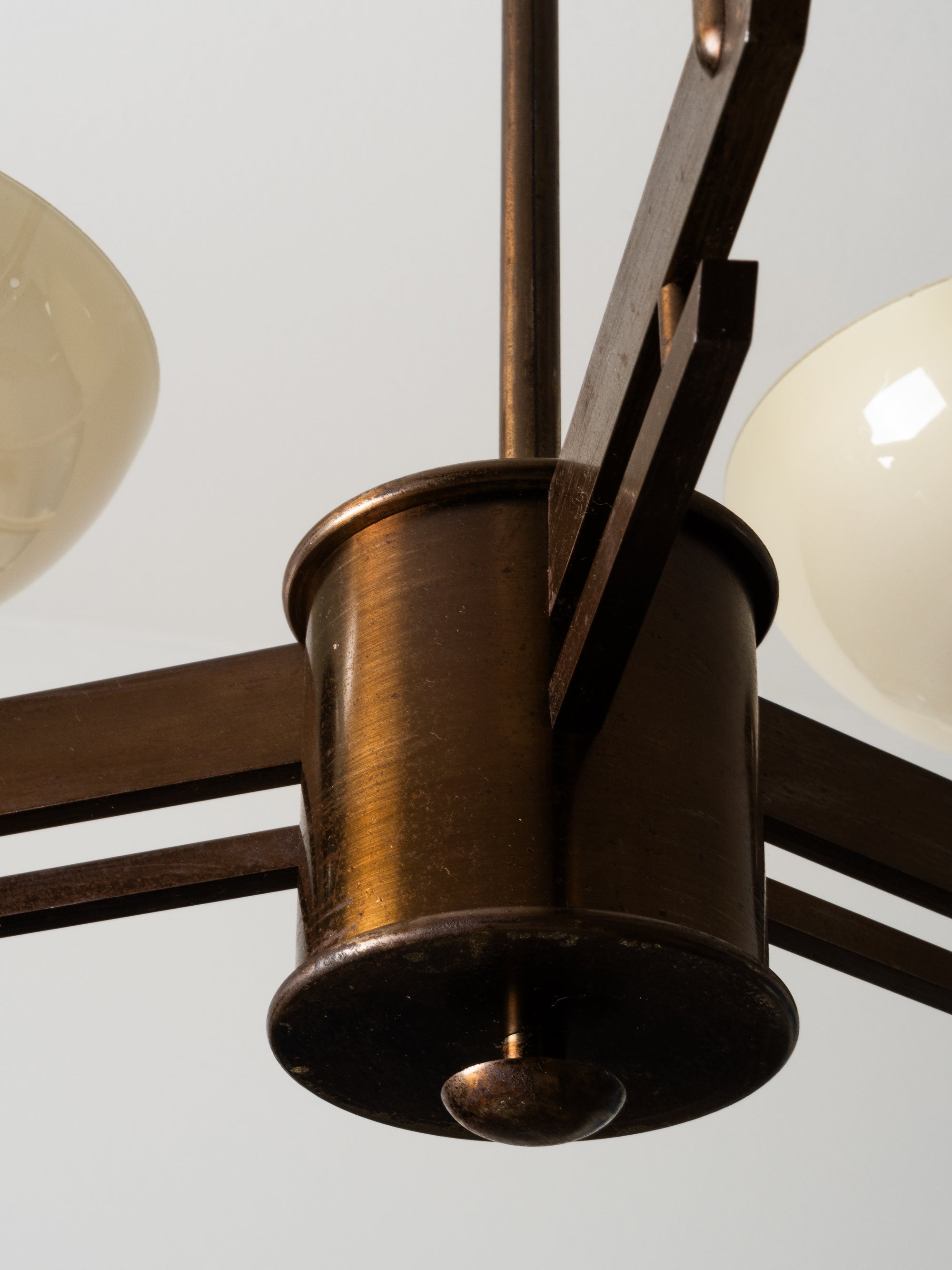 Rare Model 3024 Pendant Light in Oxidised Steel by Paavo Tynell, Taito Oy, 1940s