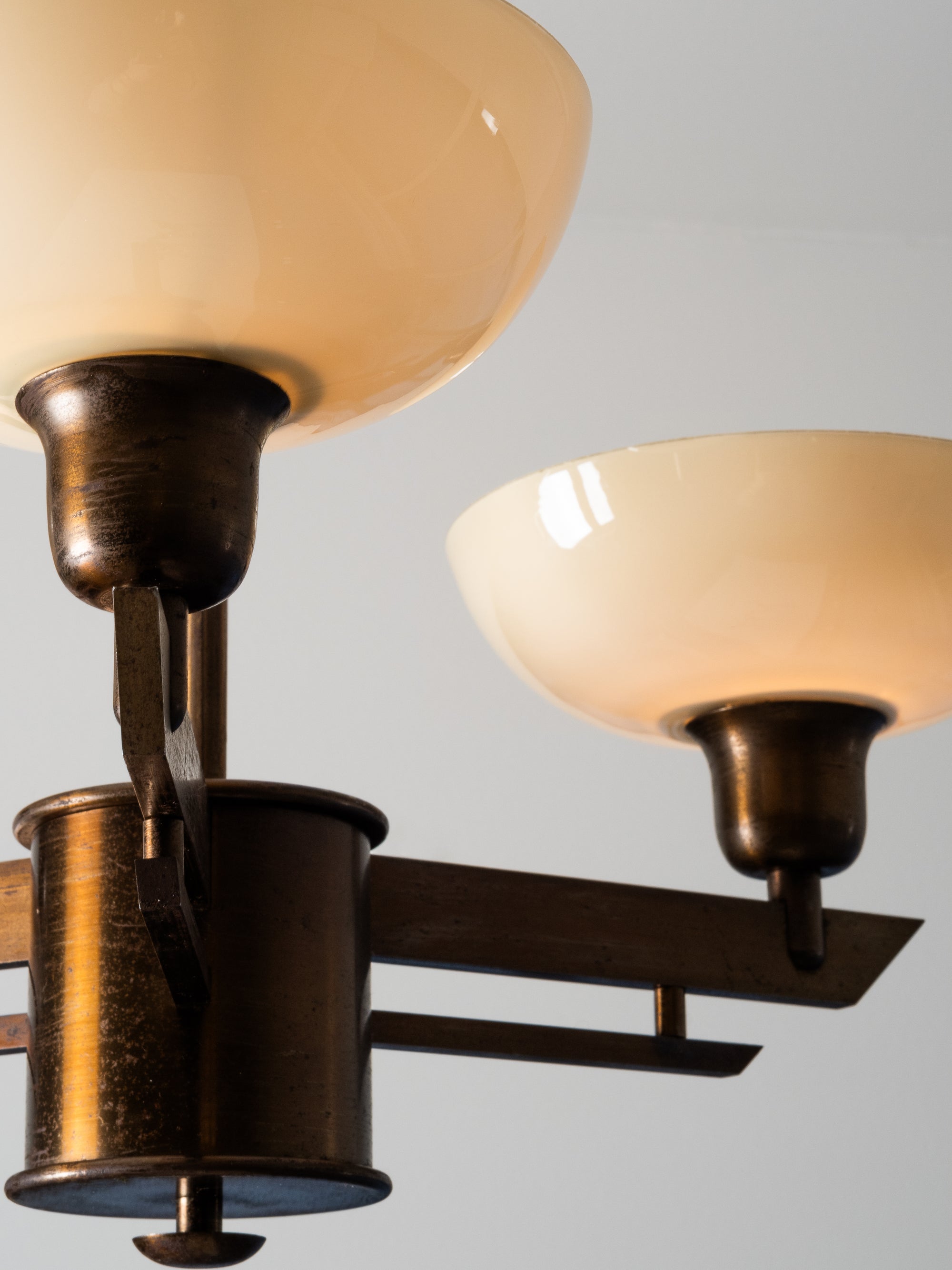Rare Model 3024 Pendant Light in Oxidised Steel by Paavo Tynell, Taito Oy, 1940s