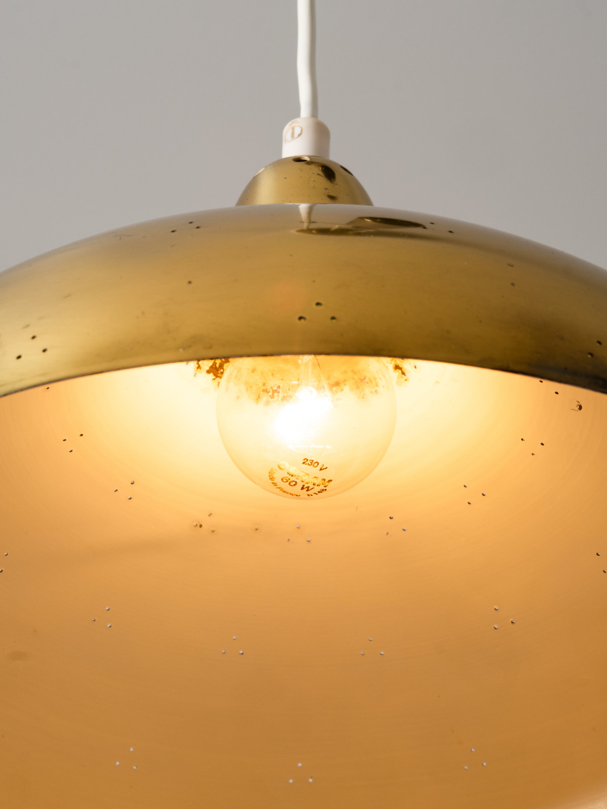 Model ER99 Brass Pendant Light with Counterweight by Itsu, Finland, 1950s