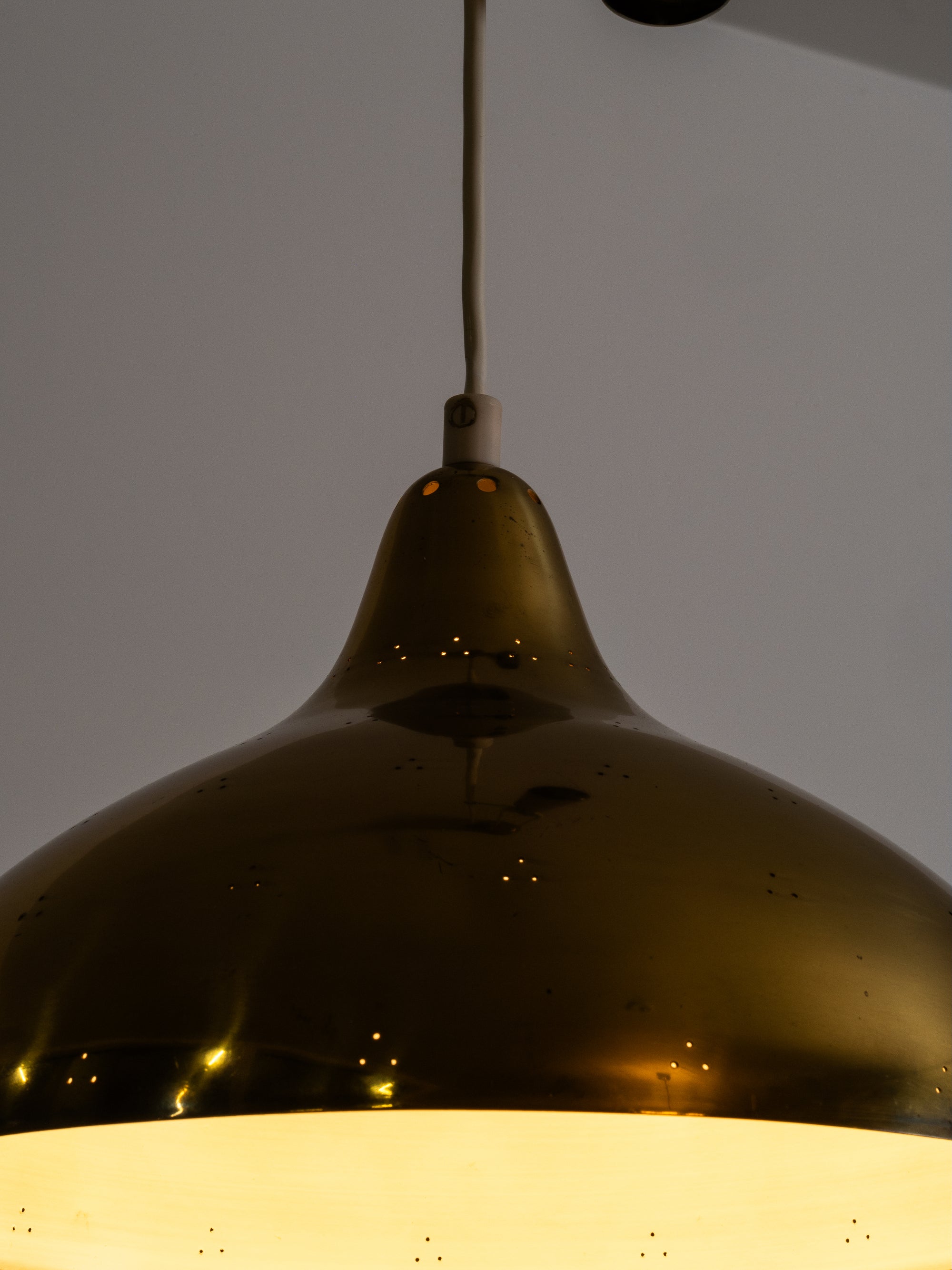 Model ER99 Brass Pendant Light with Counterweight by Itsu, Finland, 1950s