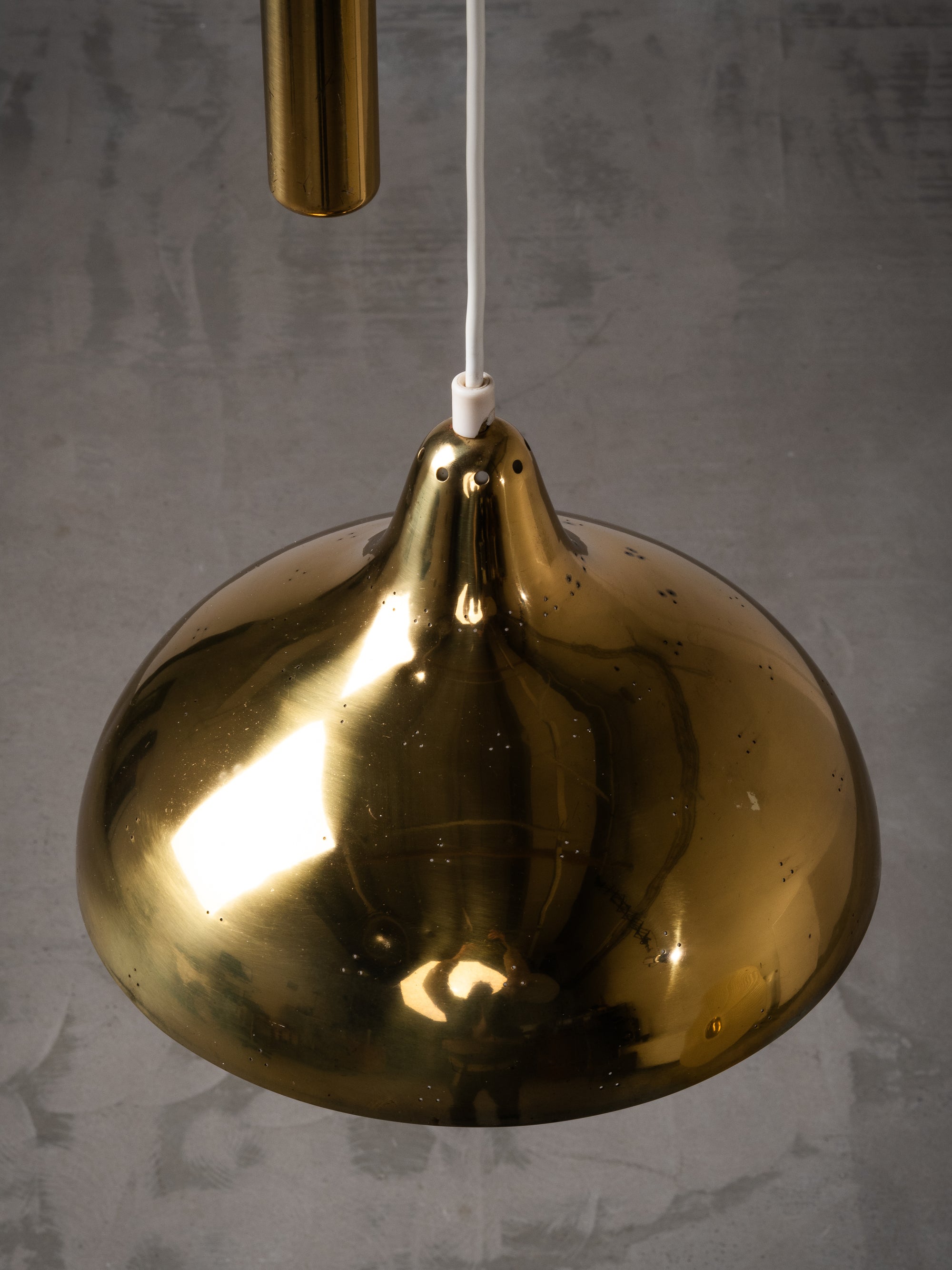 Model ER99 Brass Pendant Light with Counterweight by Itsu, Finland, 1950s
