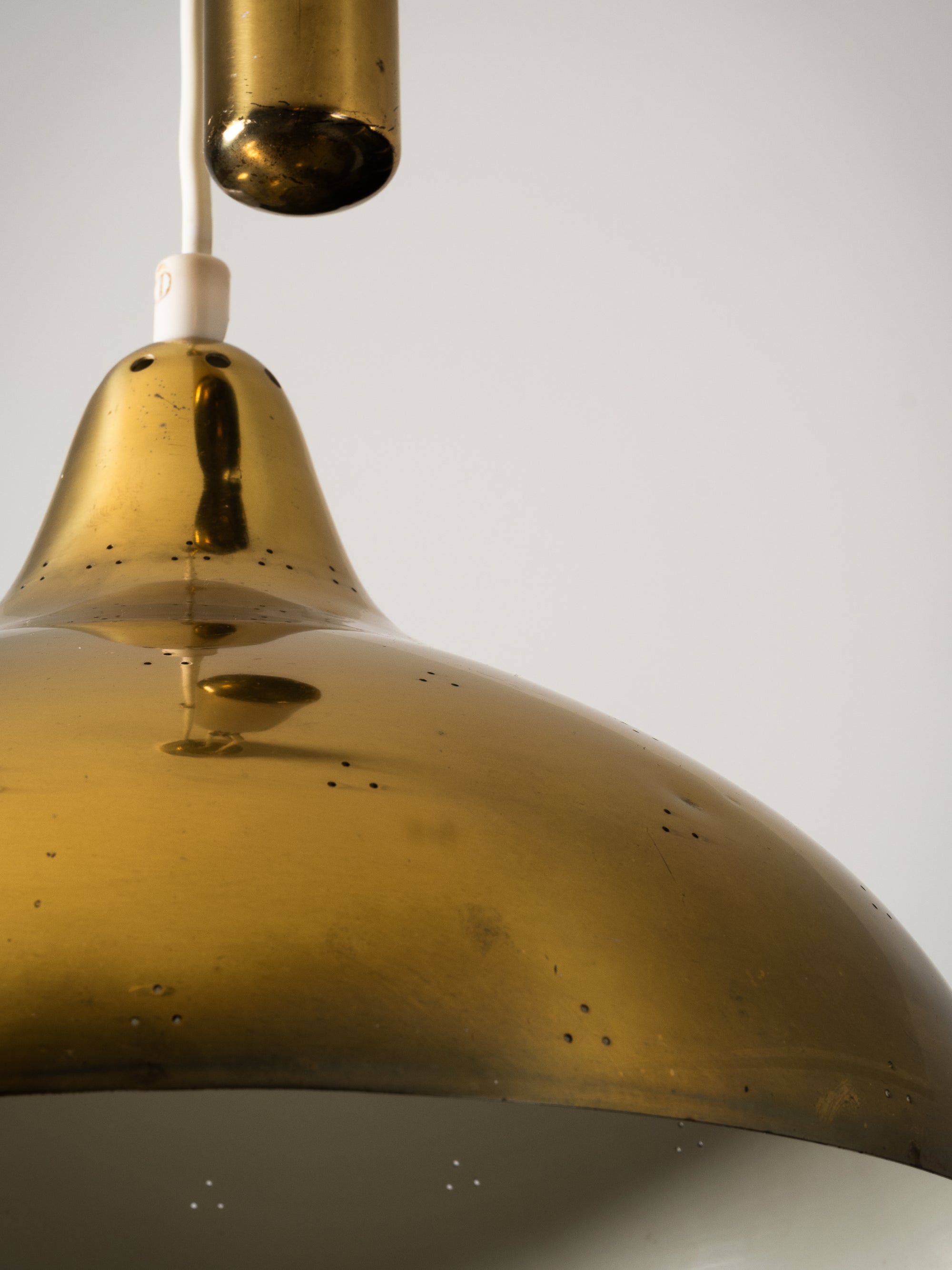 Model ER99 Brass Pendant Light with Counterweight by Itsu, Finland, 1950s