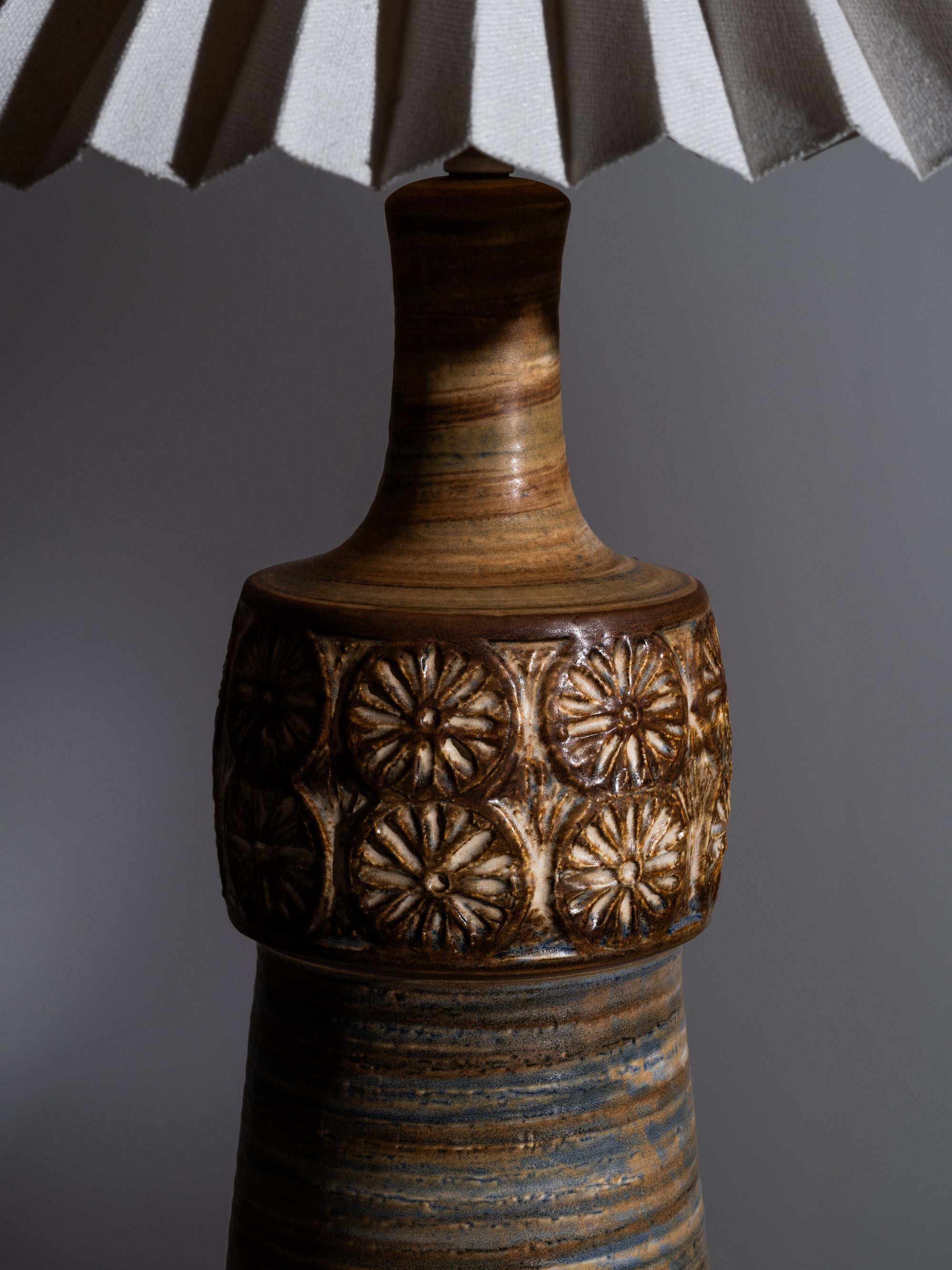 Large Model “3080” Ceramic Table Lamp by Søholm Stentøj, Denmark, 1960s