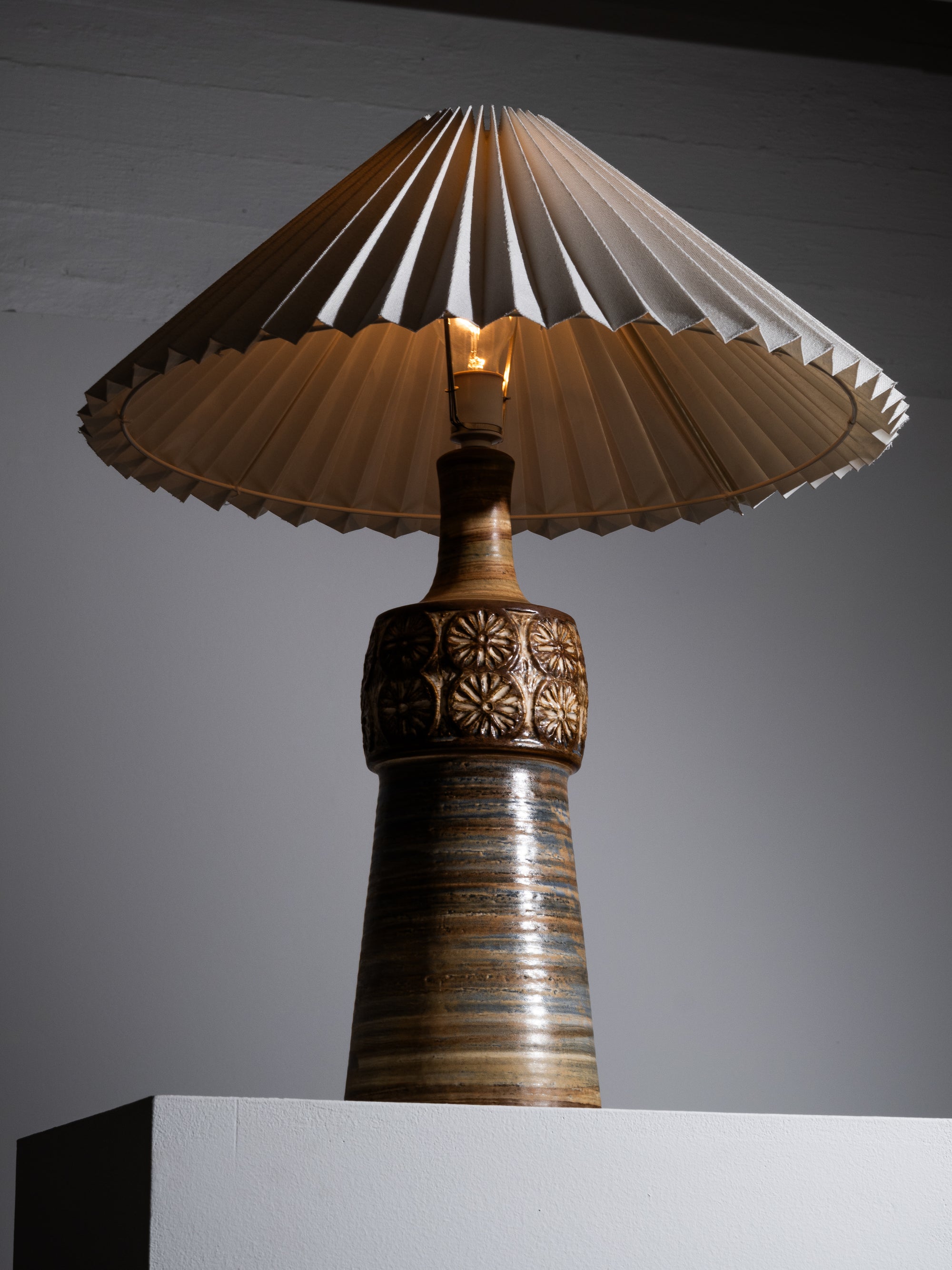 Large Model “3080” Ceramic Table Lamp by Søholm Stentøj, Denmark, 1960s